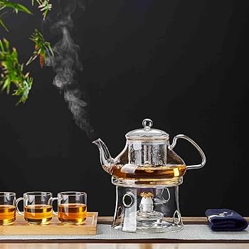 Amazon | ポカロティー ティーポット 耐熱ガラス 960ml 平ら急須