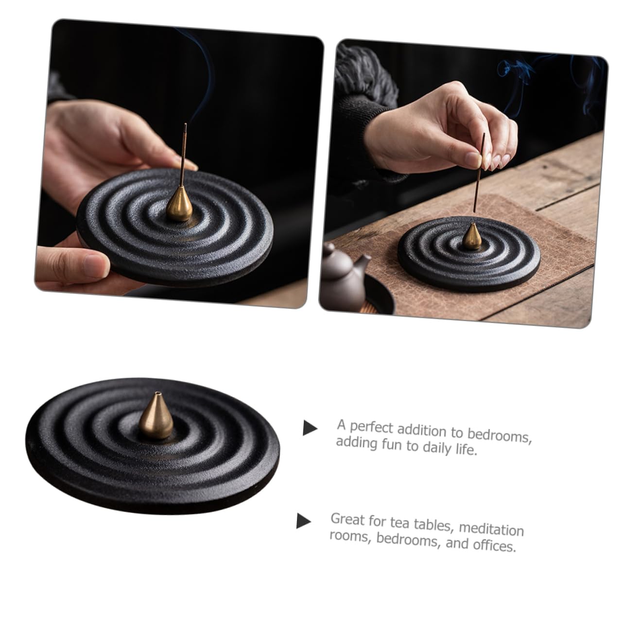 Cabilock 5 Piezas Soporte para Incienso de Agua Forma de Quemador de Incienso Decoración Zen para Hogar Multiusos para Escritorio y Mesa