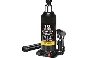 Torin 10-Ton Welded Hydraulic Bottle Jack for Quick Vehicle Lifting