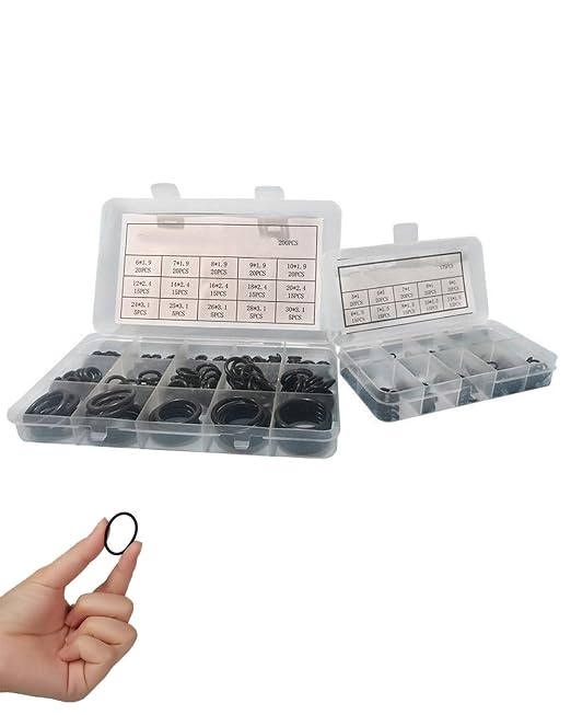 375PCS O Ring for Pressure Washer Gun, Repair Kit in 2 Storage Boxes, Assorted Sizes for Various Sealing Needs, Perfect for Repair and Maintenance Tasks