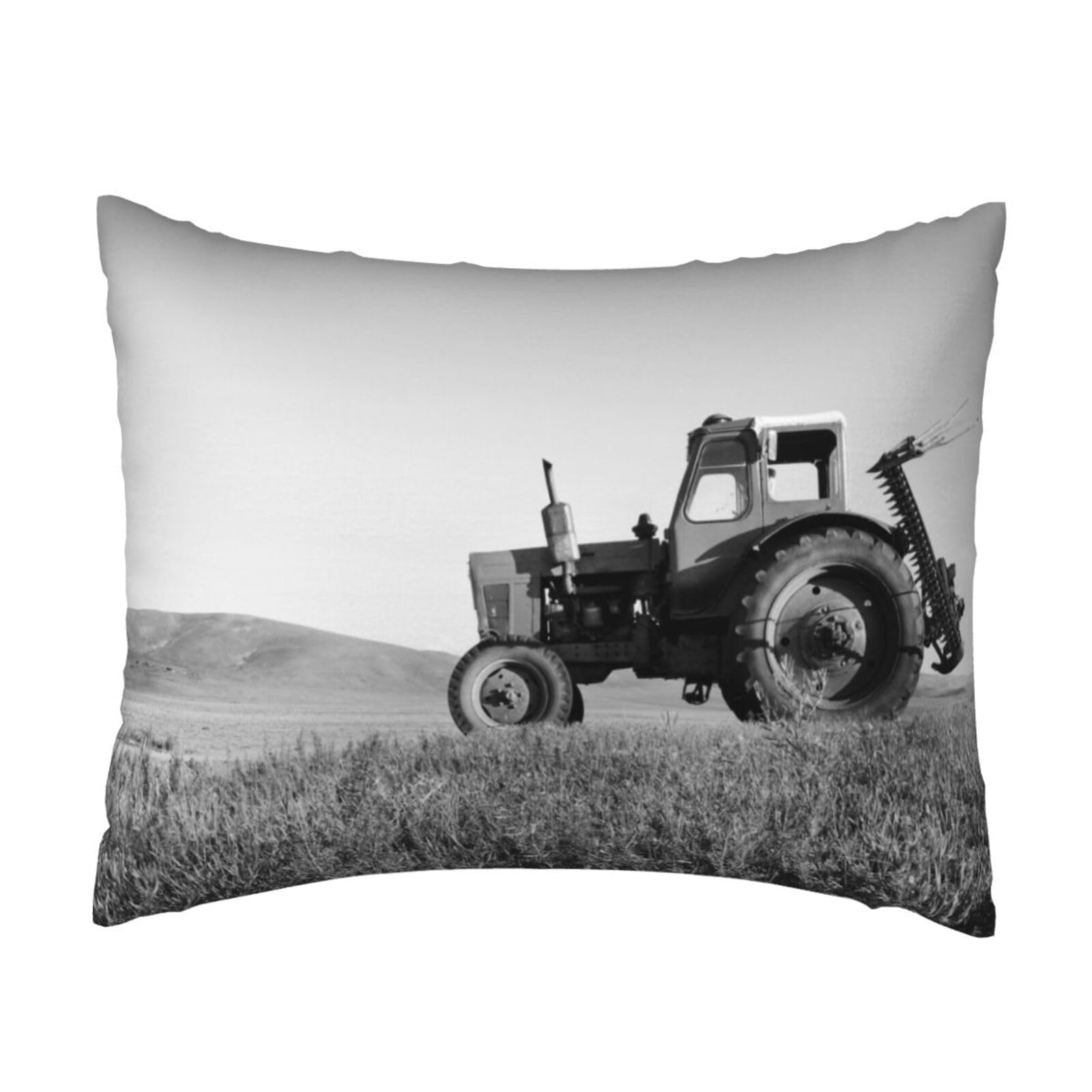 Yfsgdlbn White Tractor Agriculture Tranquil Printed Pillow Case 20X26in Decorative Cushion Cover Pillowcase