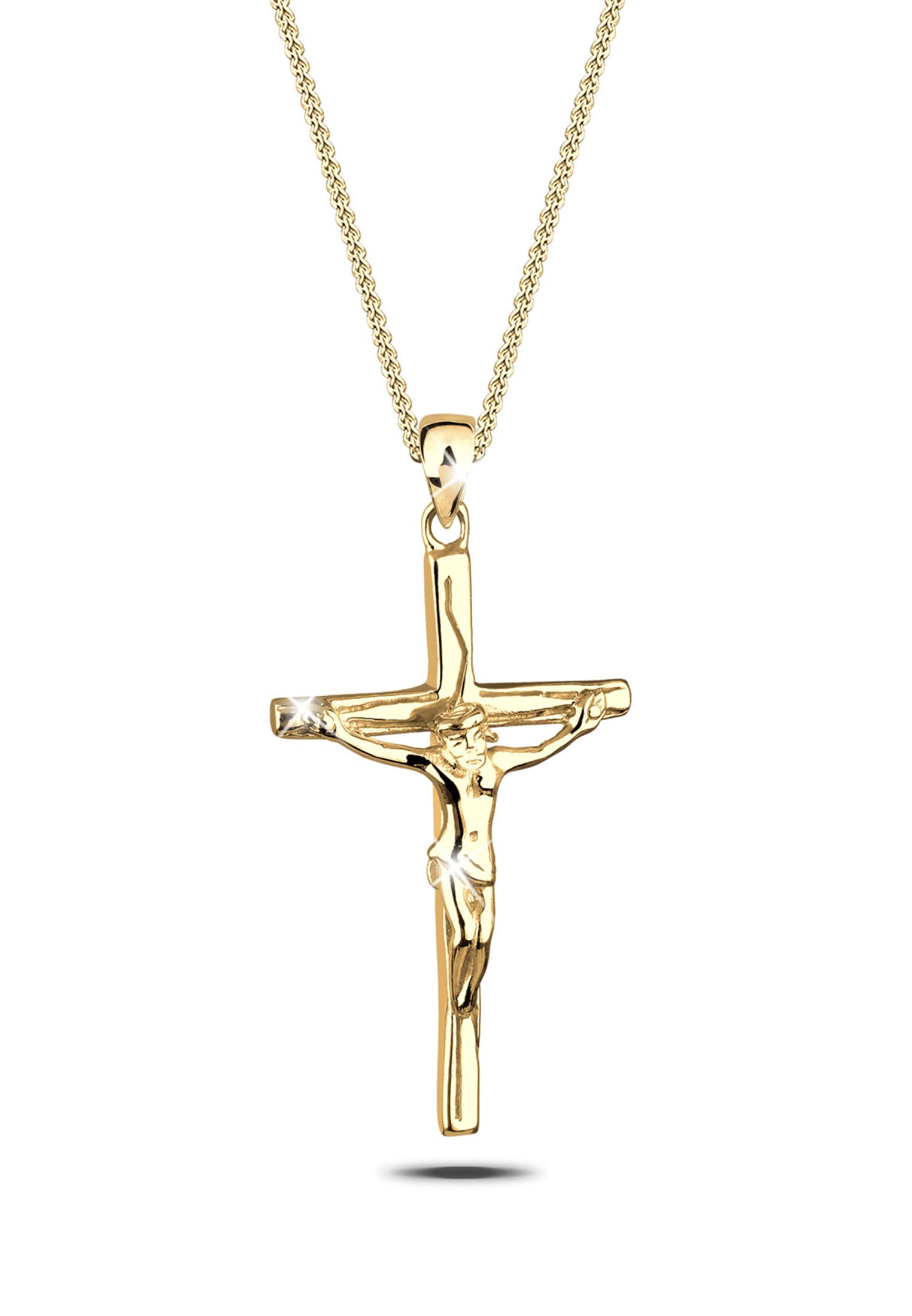 Unendlich U unieke Jezus crucifix kruishanger 925 sterling zilver dames partner hanger zilveren hanger, Zilver, Geen edelsteen