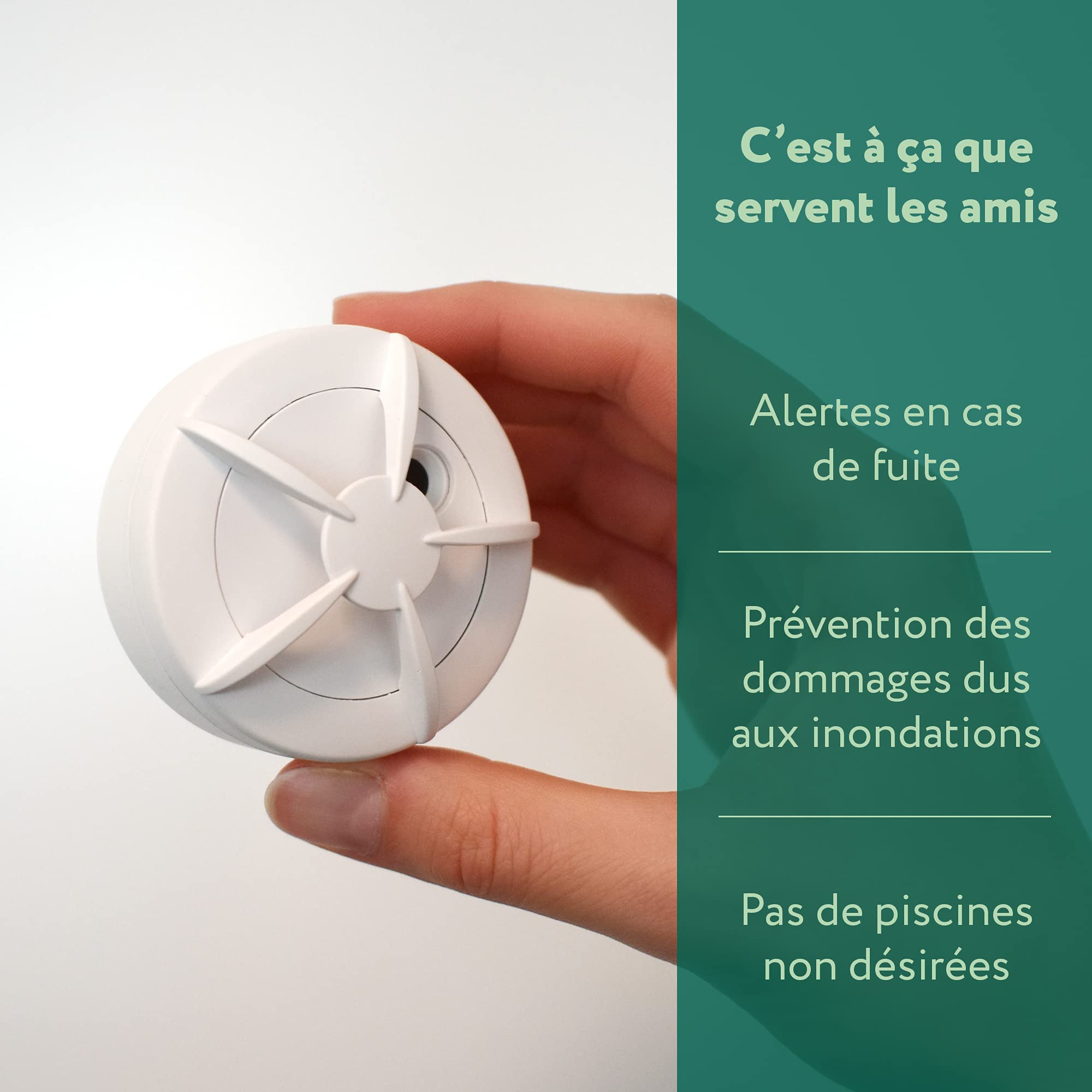 frient Détecteur de Fuite d'eau Zigbee - Alerte Inondation & Température | Compatible avec SmartThings, Homey et Home Assistant. Alarme sonore, sans fil, alerte smartphone et haute sensibilité.