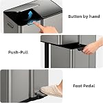 mVm 3 in 1 Kitchen Garbage Can with Soft Close Lid, 60 L Heavy Duty 3 Compartment Recycling Bin, Anti Fingerprint Ideal for Wet Dry Waste Sorting (Gray)
