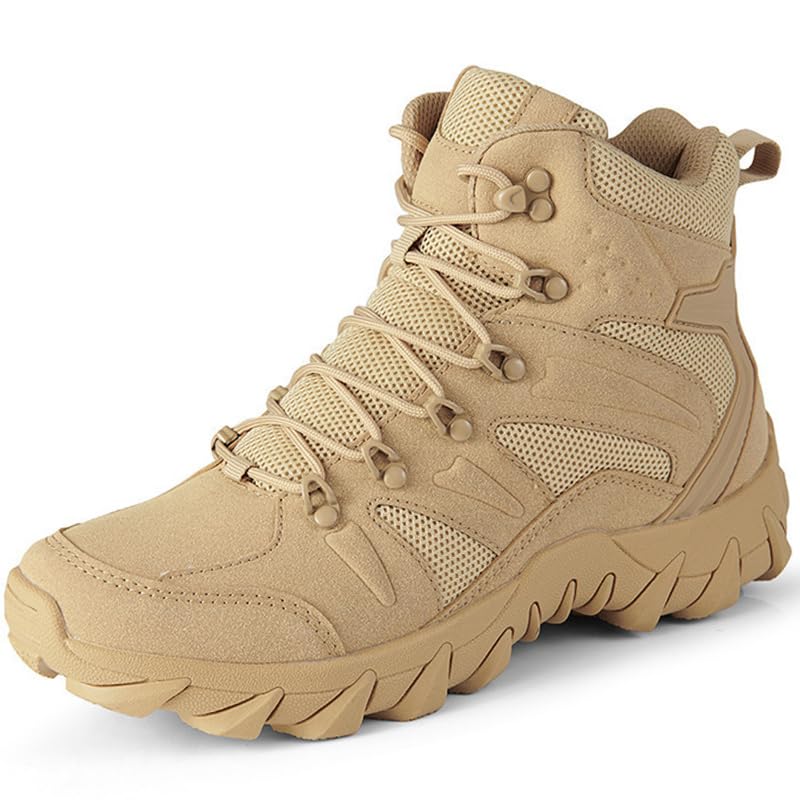 Men's Military Tactical Boots Combat Boots 6 Inches Lightweight Work Army Side Zipper Motorcycle Boot