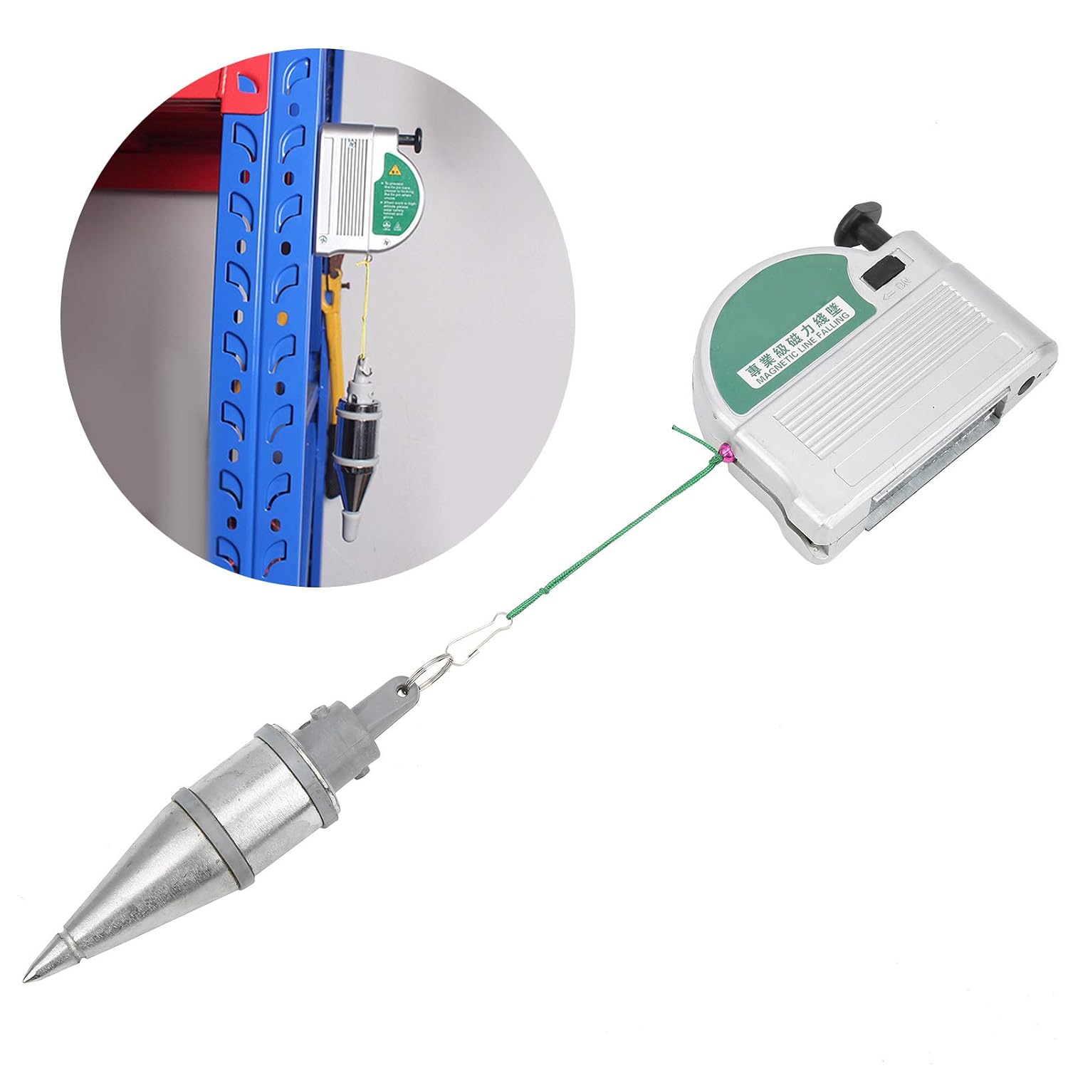 Plumb Bob, Plumb bob with String, 6 Meters Alloy Steel Vertical Measuring Tool, Plumb Bob with Magnetic Recoil Cord Box for Woodworking