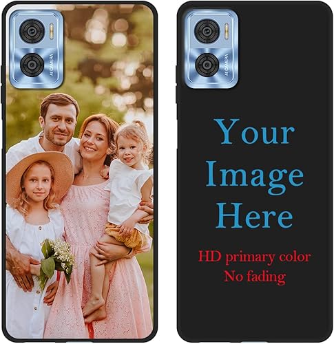 Funda de teléfono personalizada para Motorola E22/Moto E22i, funda protectora rígida de TPU transparente para teléfono con nombre y foto,