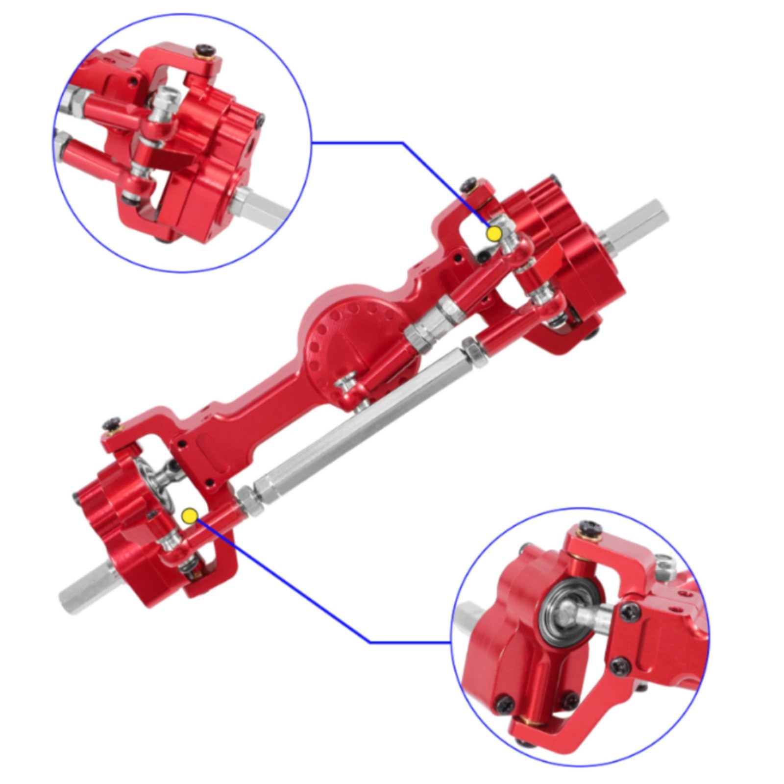Metallische Hochachse für RC Crawler Fahrzeug Brückenkomponente Ersatzteil mit Aluminiumgehäuse Und Stahlzahnrädern für Mehr Bodenfreiheit für Hobby Modellbau, color to 4