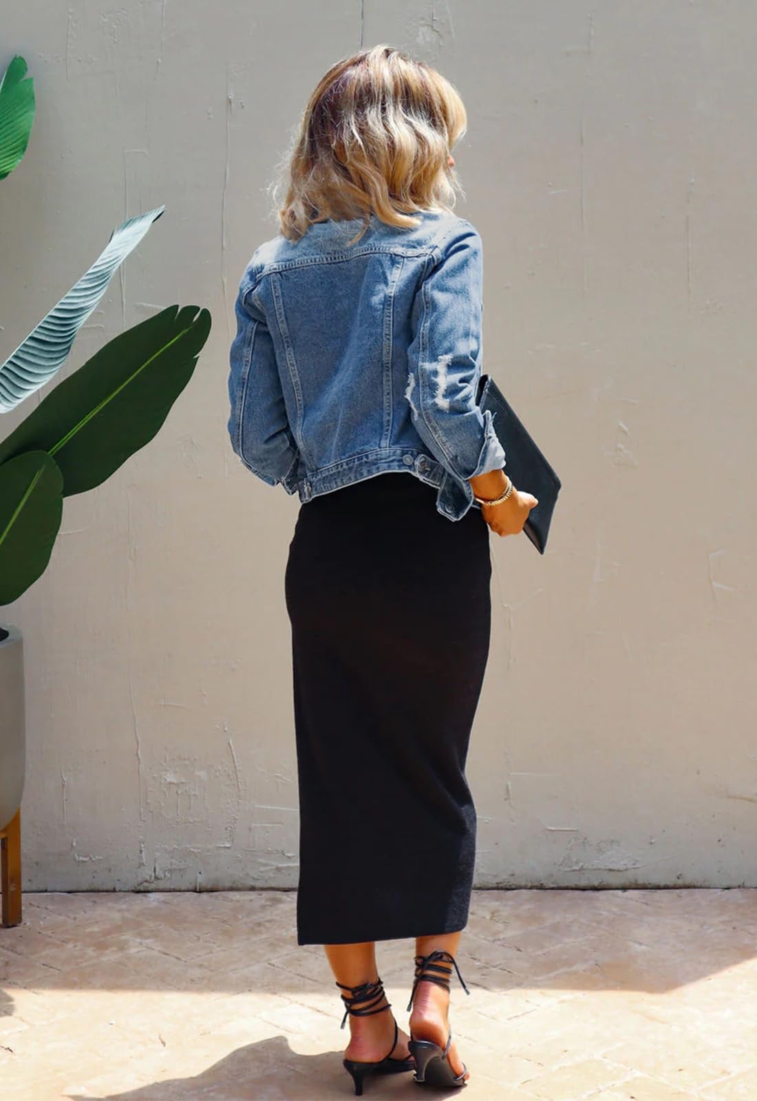 JayscreateEU Veste en jean pour femme avec poches