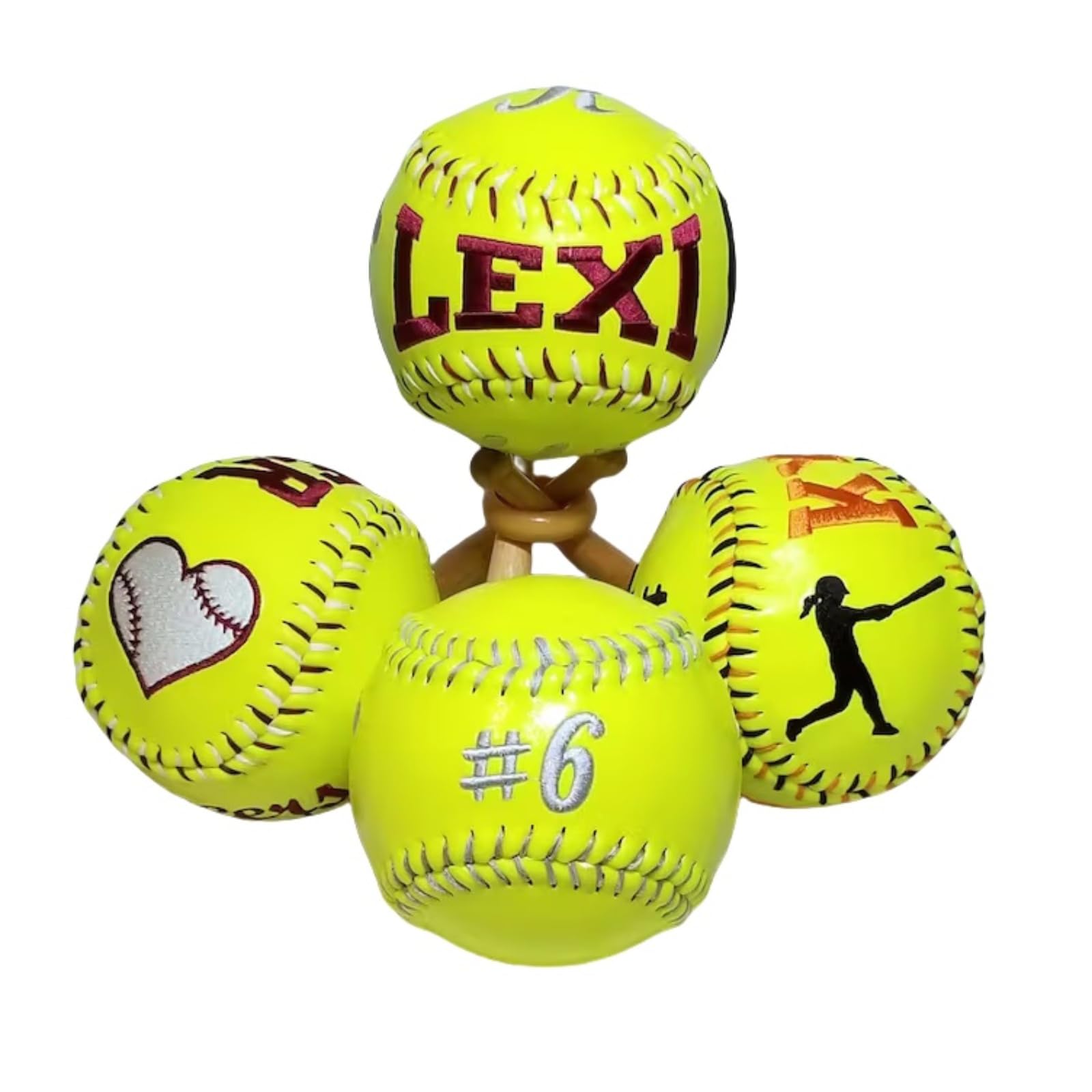 Custom Embroidered Softball/Baseball – Personalized Team Name, Player Name, Year, Number & Logo (Durable & Unique Sports Equipment)