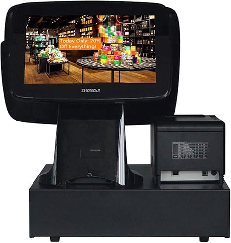 Miniatura 10 de ZHONGJI Caja registradora todo en uno con impresora térmica integrada Sistema de punto de venta con pantalla táctil para minorista POS Software SET01