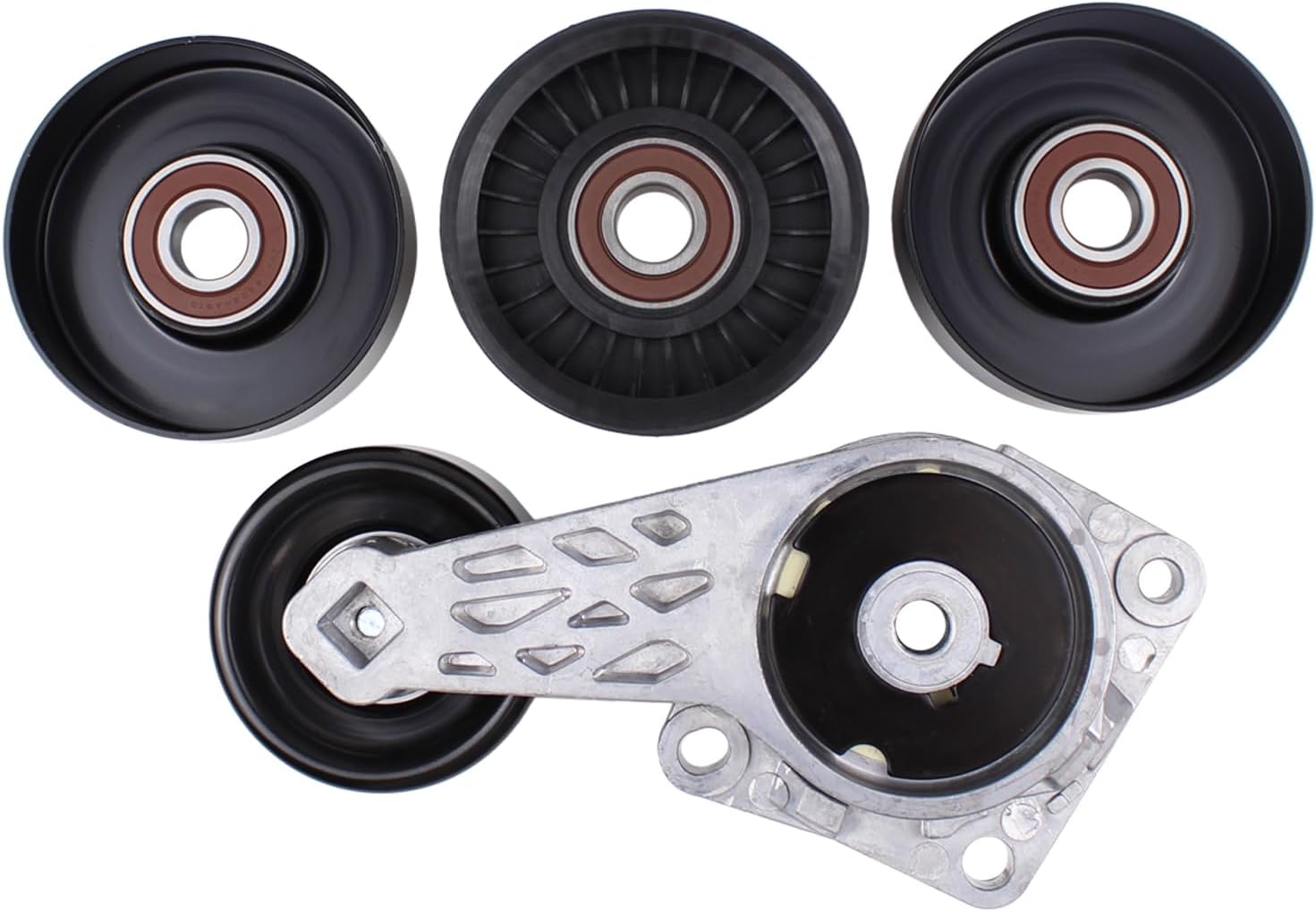 ApplianPar Belt Tensioner and Serpentine Belt Idler Pulley Component kit for Ford F150 2004-2010, Explorer 2006-2010, Expedition 07-14, Mark LT 06-08, Navigator 07-14, Mountaineer 06-10 4.6 5.4