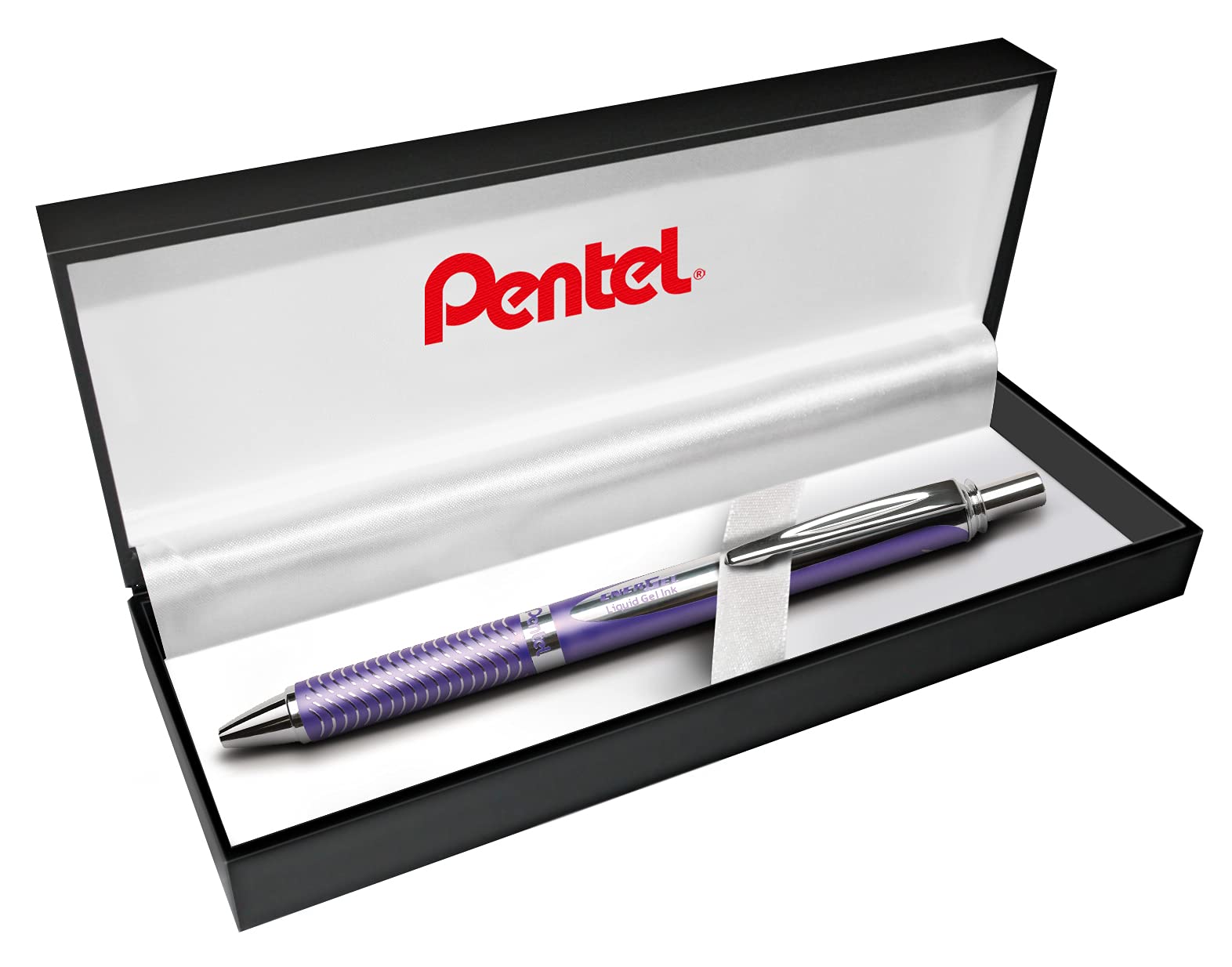 BL407 Energel Sterling Gel Rollerball Pen, Violet Metal Barrel, Black ink (Gift Boxed)