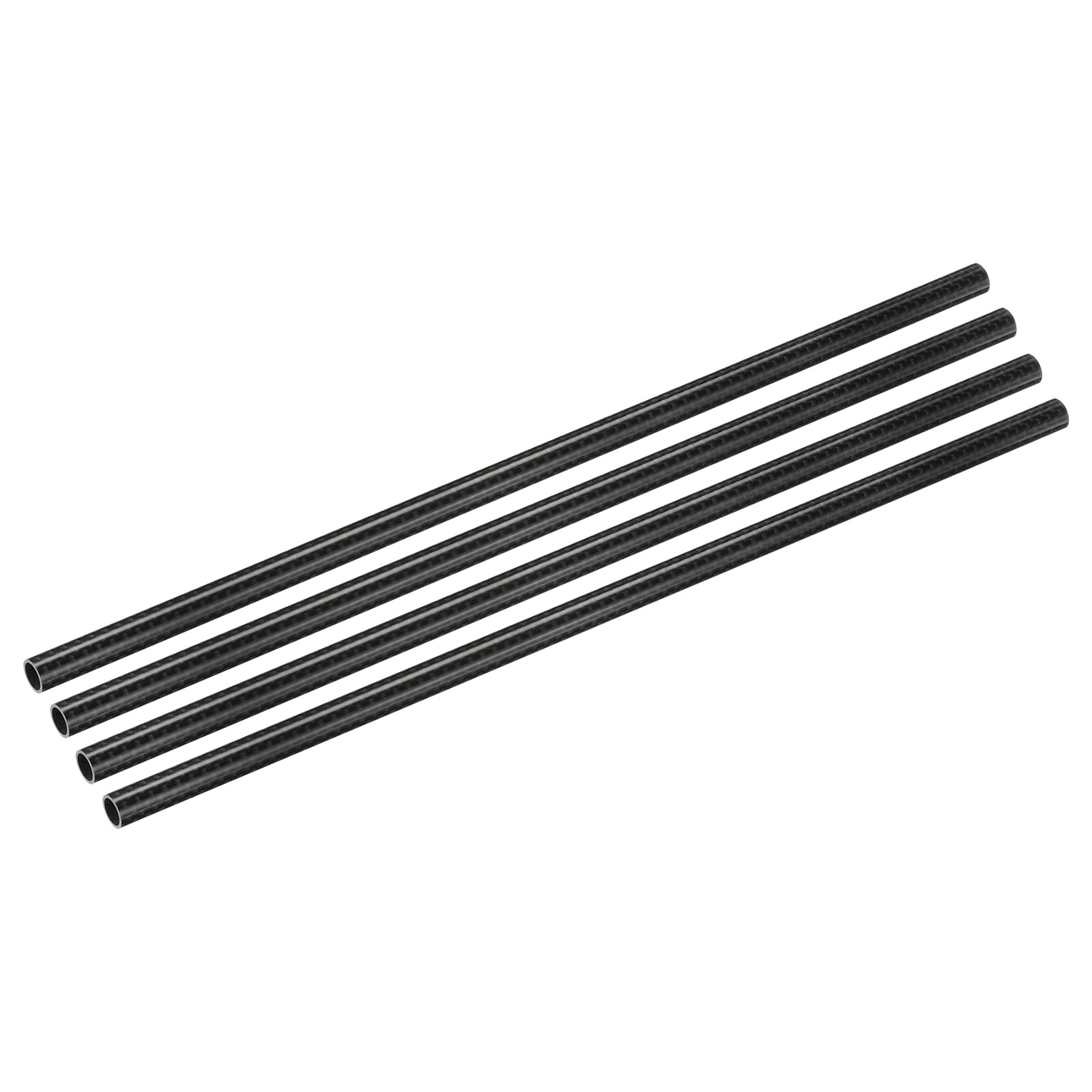 uxcell 4Pcs Carbon Fiber Tubes 8 x 10 x 330mm Glossy Surface Rod 3K Roll Wrapped Carbon Round Tubing for RC Airplane Quadcopter Multicopter