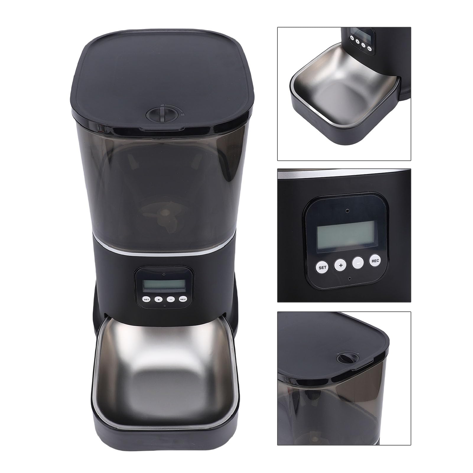 Haofy Alimentador Automático para Gatos Dispensador Inteligente de Alimentos para Mascotas de 6 litros con Control LCD Fuente de Alimentación Dual Alimentación Temporizada para