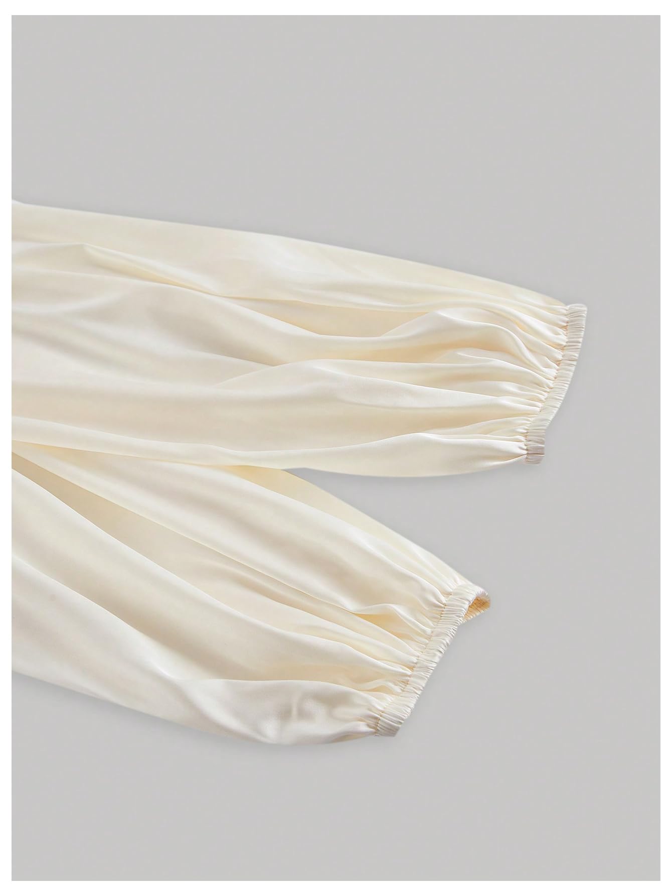 SOLY HUX Women's Lantern Long Sleeve Wrap Ruched Bow Tie Blouse Sweetheart Neck Satin Going Out Crop Tops