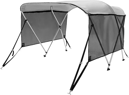 Miniatura 10 de VEVOR - Funda para barco Bimini de 4 arcos y 3 arcos, paredes laterales de malla desmontables, toldo de poliéster 600D con marco de aleación de
