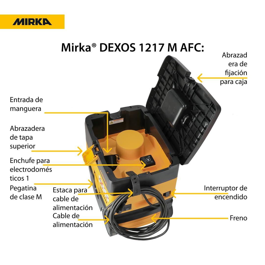 Mirka DEXOS 1217 M Odkurzacz Przemysłowy Klasa M 17l Automatyczne Czyszczenie Filtra
