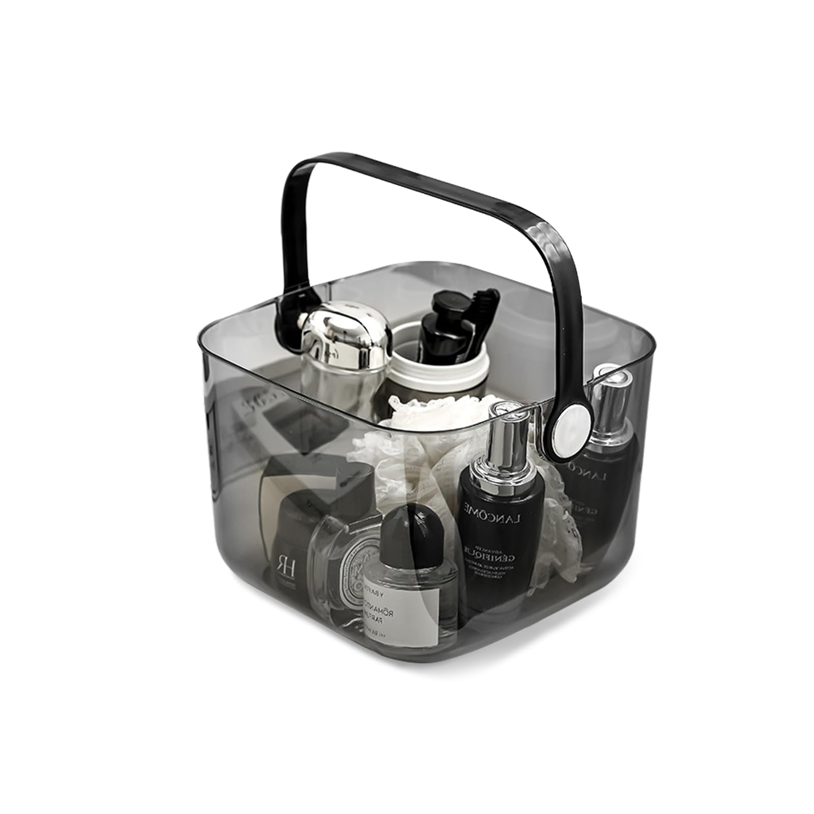 Balakaka Silver-Plated Light Luxury Black Large Shower Caddy No Drilling | 8L Portable Bathroom Organizer With Handle & Ventilation Holes | Heavy Duty Storage Basket For Shampoo, Soap, Toiletries | Kitchen, Dorm Room Essentials