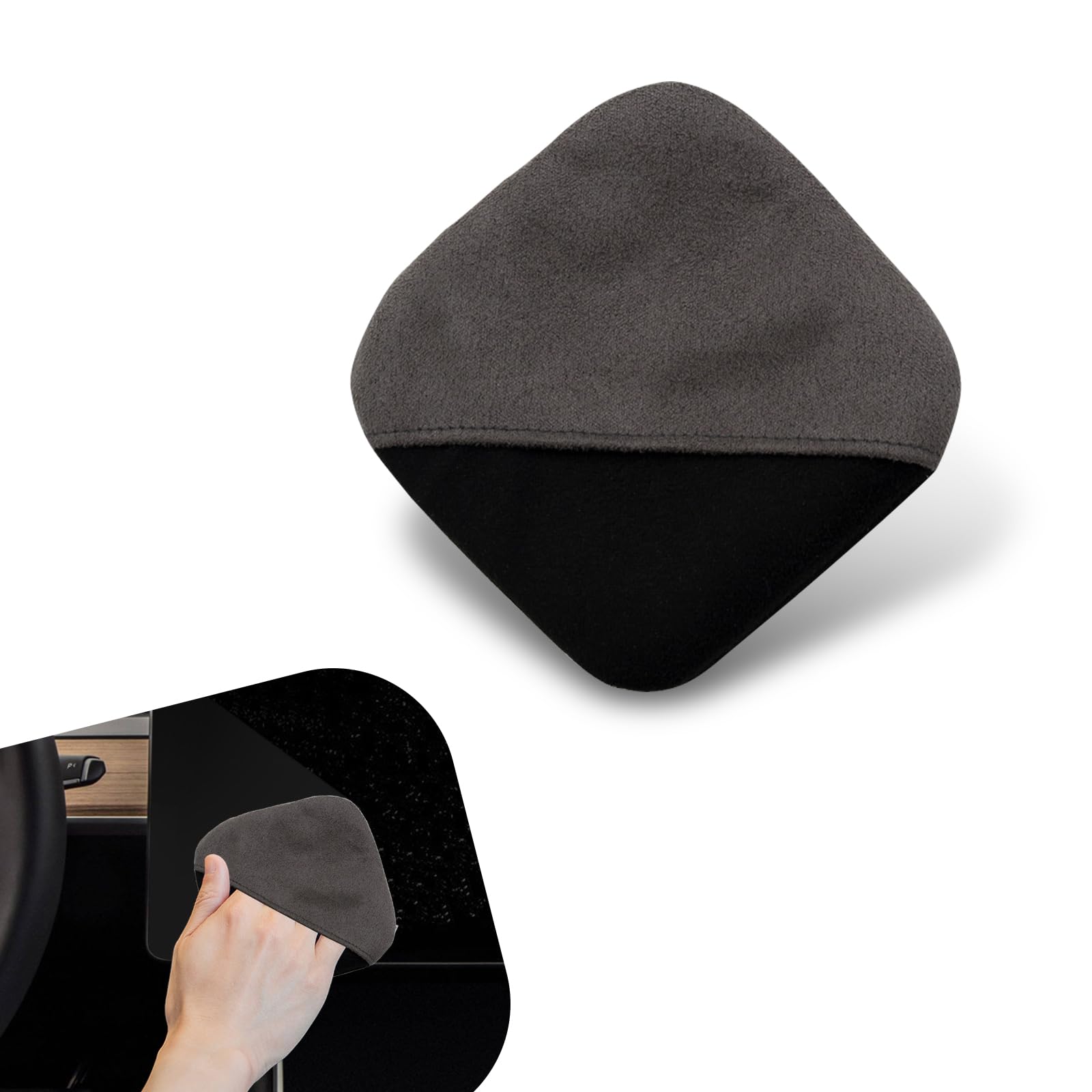 1 PC Car Central Control Touch Screen Cleaning Cloth, Delicate Soft Scratch-Free Wiping for Mobile Phone Computer TV, Cleanable Reusable Screen Cleaning Tool, Universal for Cars (Black)Compact by Design (Amazon-developed Certification)