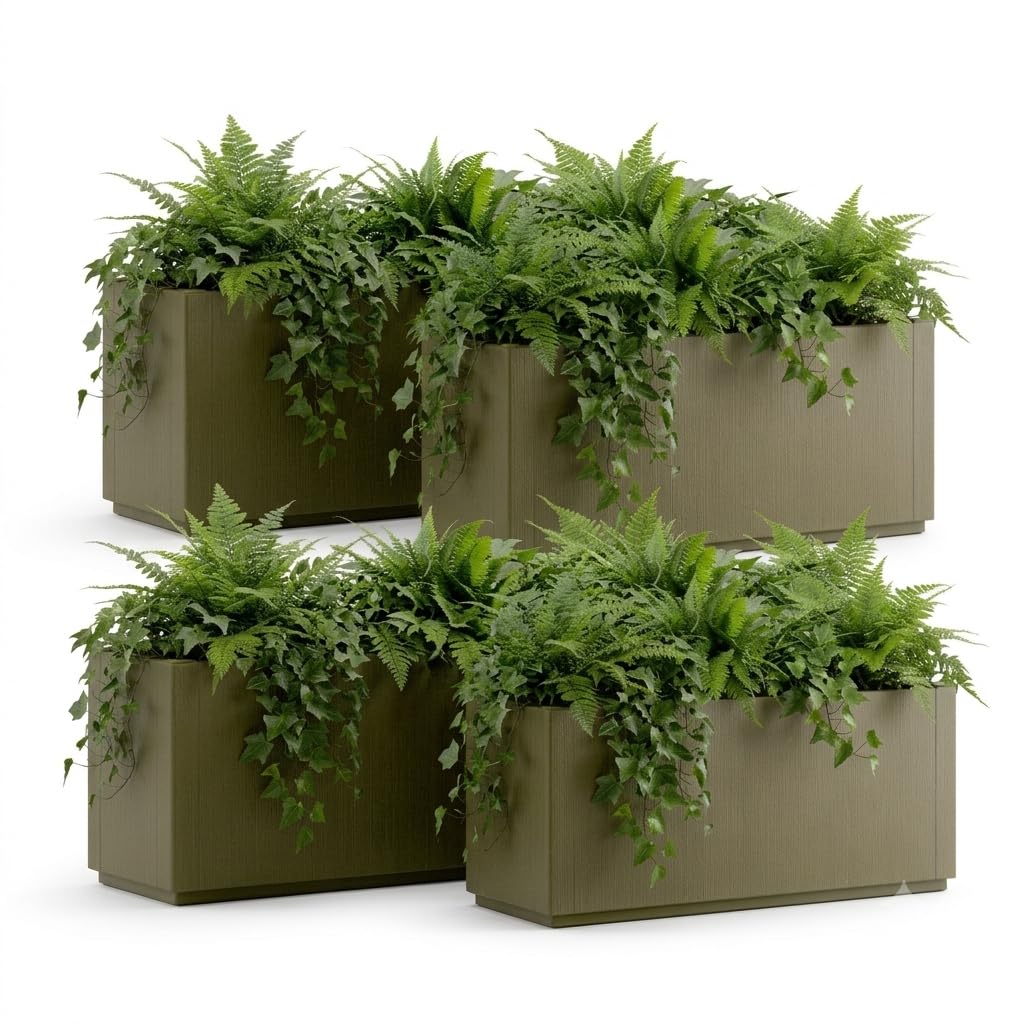 CASARIA® Flower Box Planter Trough Plant Pot, 80L Capacity, 80x36x35 cm