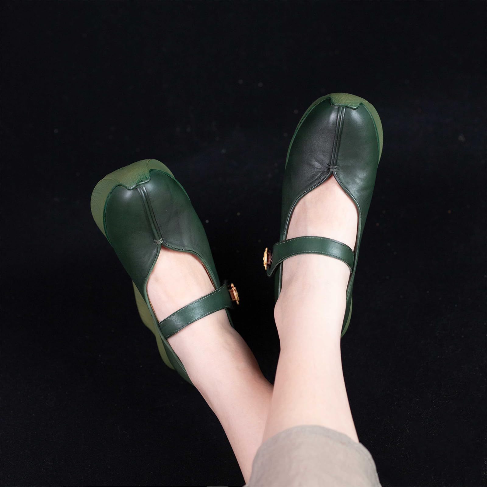 Zapatos Mary Jane Cuero Mujer Casual cuña | viajes de vacaciones, paseos campestres, ocasiones de compras, conjuntos diarios, forma de punta clásica