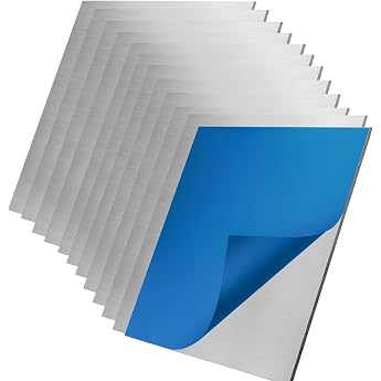 Aluminium Plate Sheet 150 x 150 x 0.5 mm with Protective Film Aluminium Sheet 0.5 mm for Model Making DIY Industrial Heat Treatable 12 150 x 150 x 0.5 mm