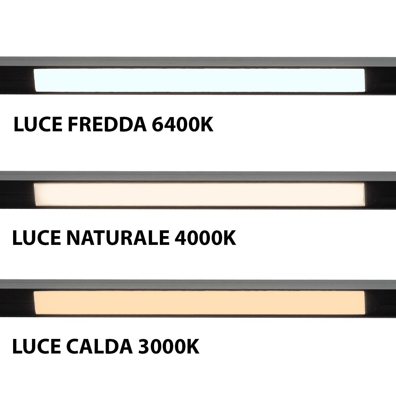 Planetitaly Faretto track per binario magnetico 48V barra luminosa slim LED 10W CCT da 3000K a 6400K luce dimmerabile cucina ufficio negozio 30cm