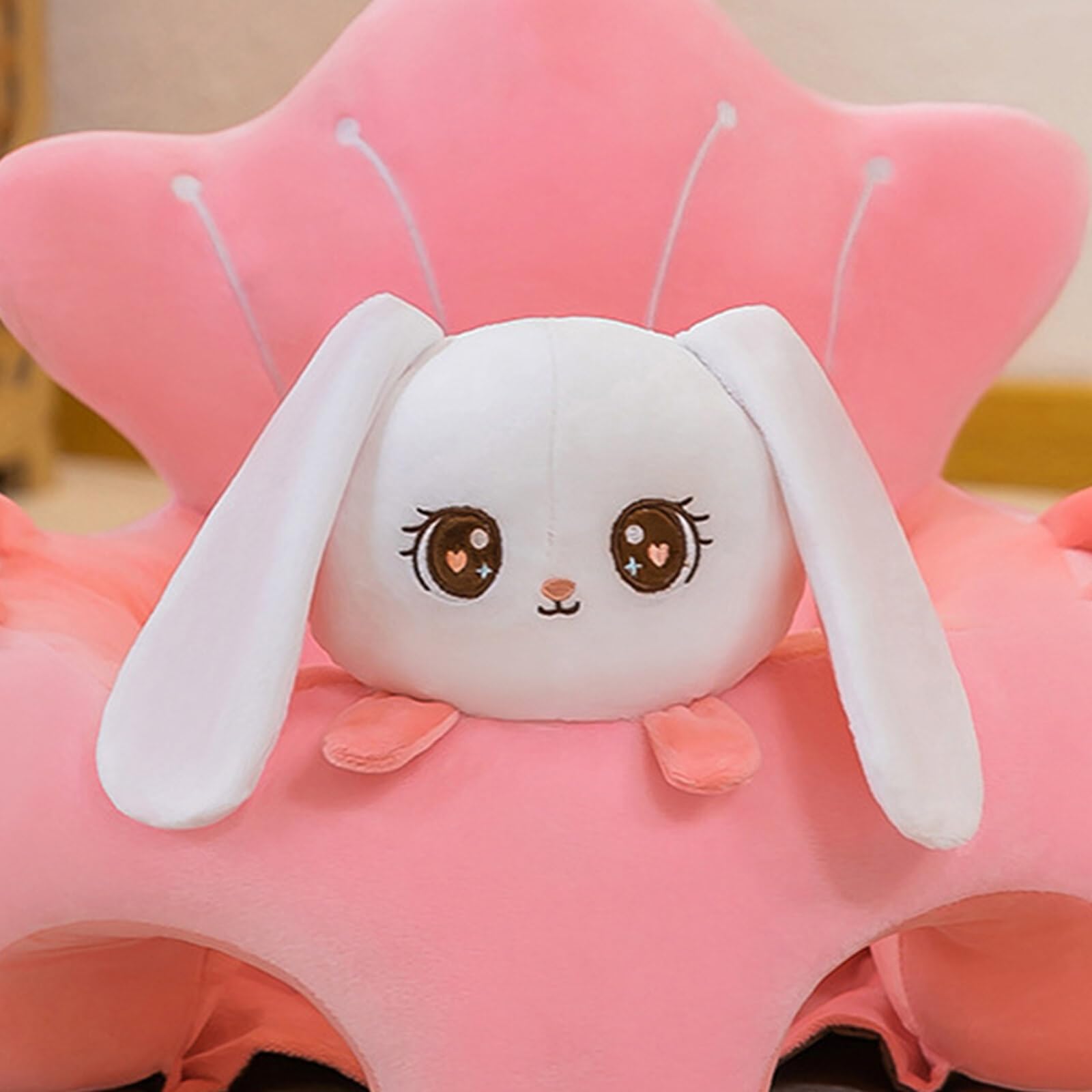 Yuehuam Baby Floor Seat Learn to Sit Lounger Cover, Cute Plush Baby Sofa Cover, Infant Learning Sitting Chair Cover, Toddler Chair Cover for Sitting Up (Only Cover, No Filling)