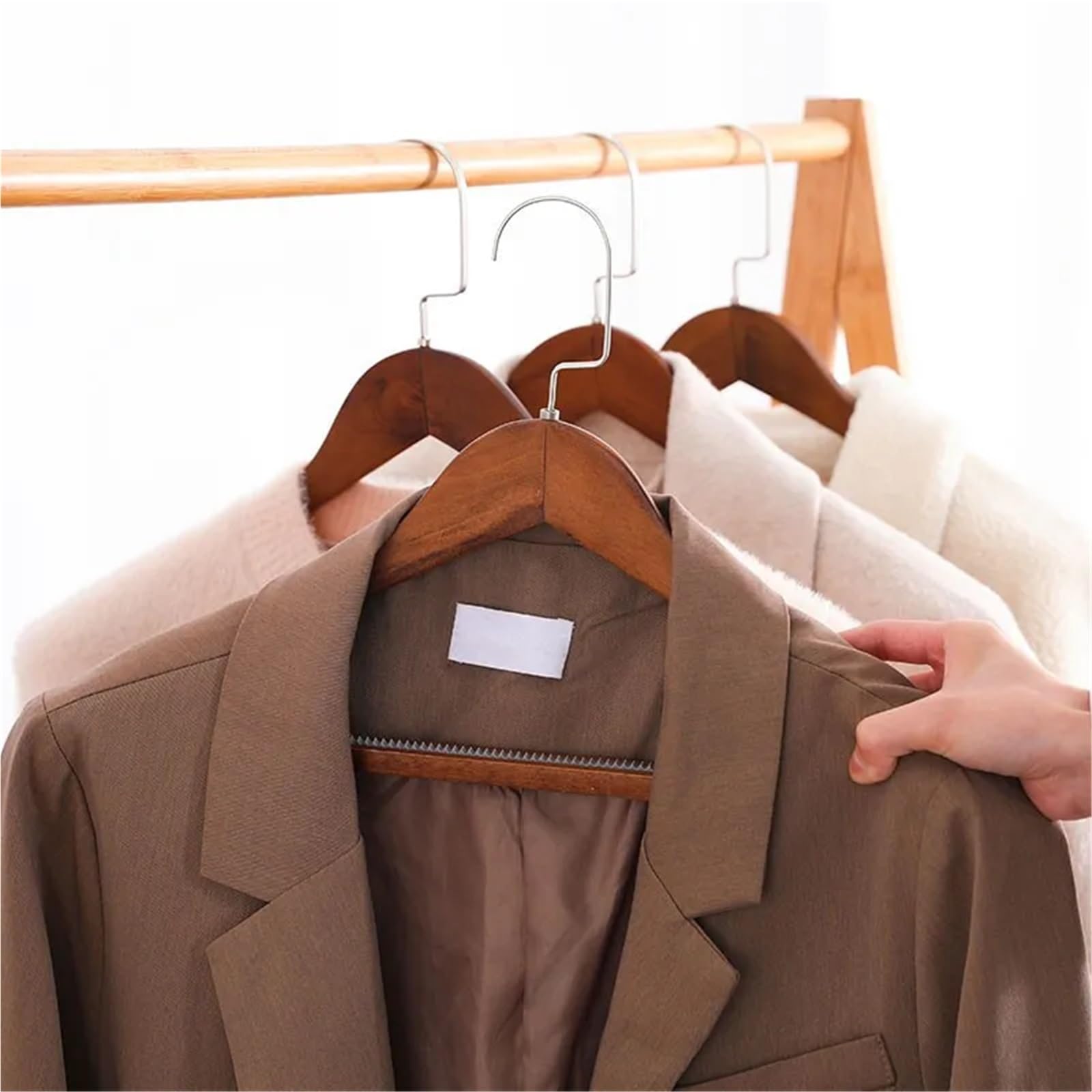 Kleiderbügel Breiter Kleiderbügel Kleiderschrank Cabides Closet para 5 Stück Anzugbügel Anzugbügel Für Schulterkleidung Aus Holz,D-Women
