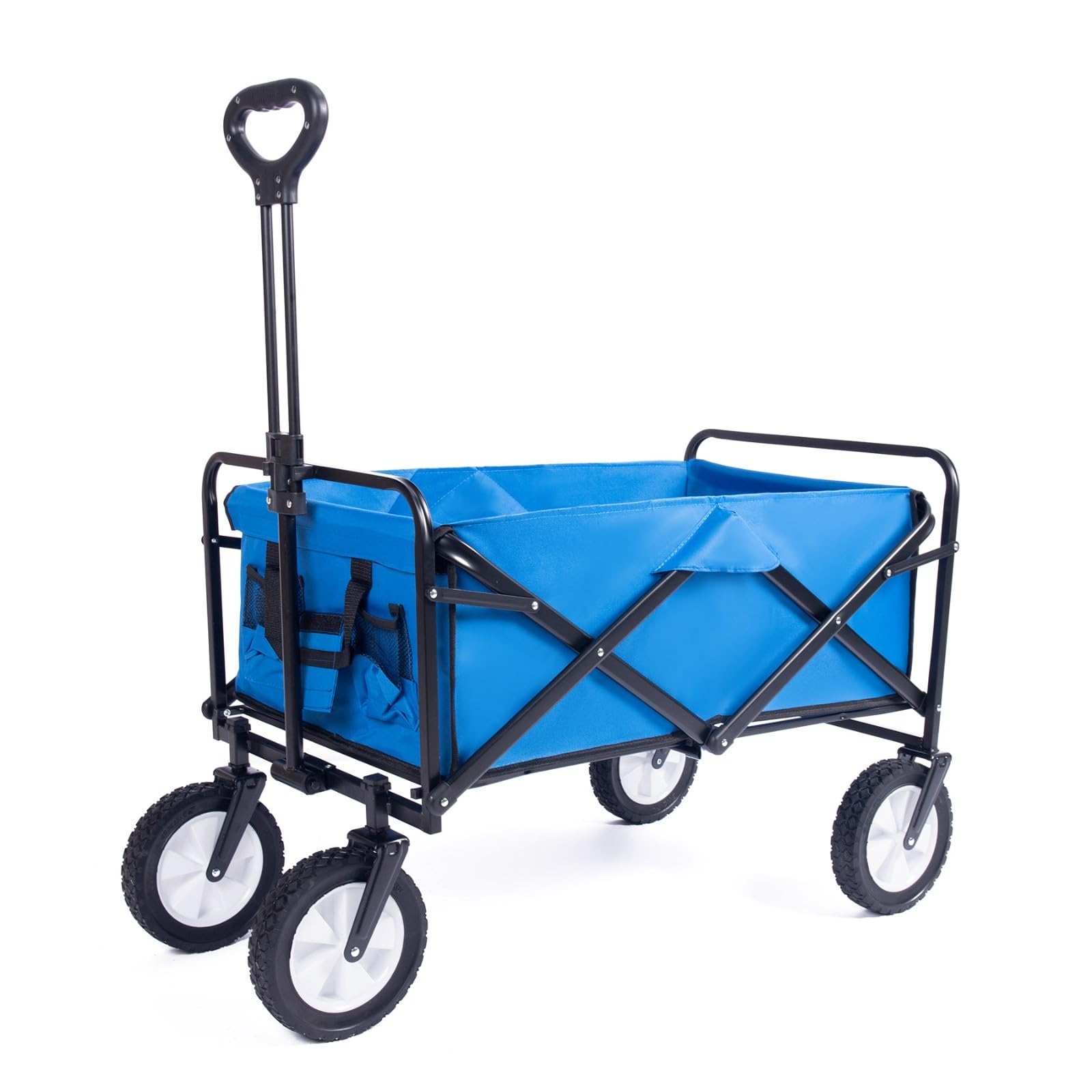 Folding Wagon, Collapsible Folding Wagon Cart With Adjustable Handle 150kg Multicolor(D)