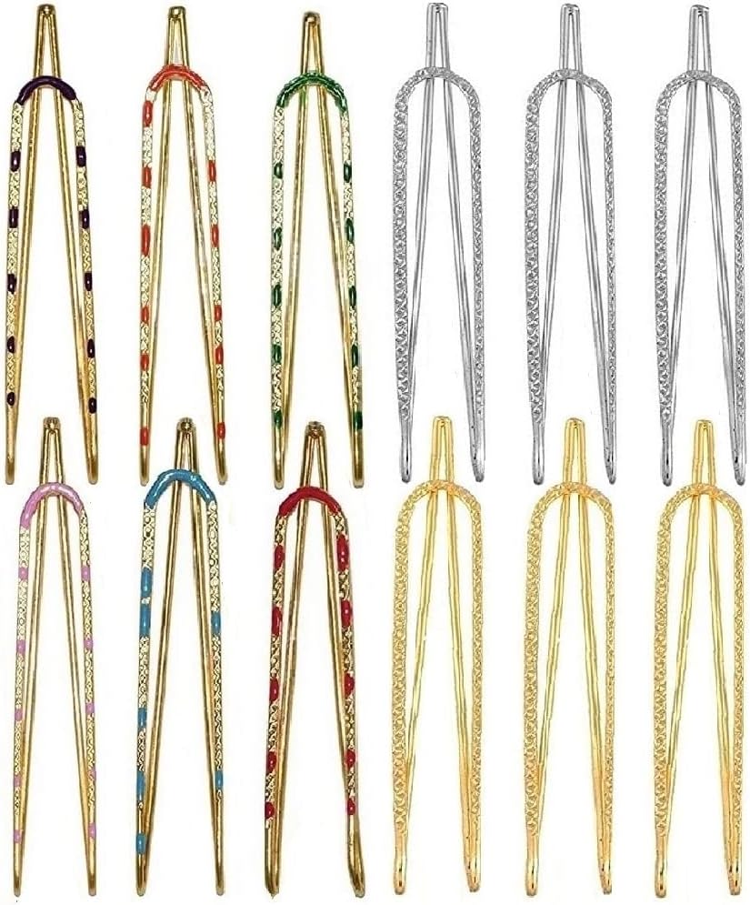 Multicolor Clip on Saree Safety Pin Brooch For Heavy Sarees Pleats Dresses Chunri Hijab Clothes Metal Pins For Women