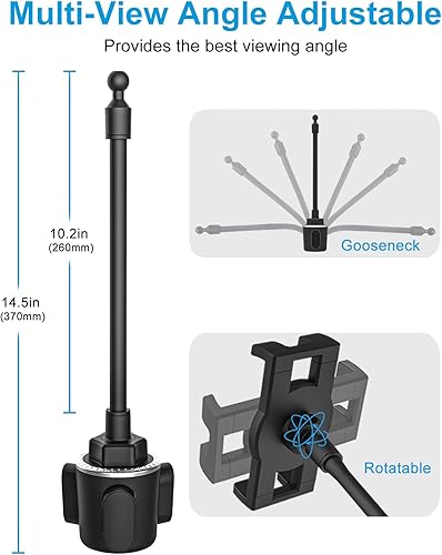 Miniatura 6 de GDZN Soporte para tablet de coche para automóvil, soporte para tableta, soporte universal ajustable con cuello de cisne con rotación de 360° para