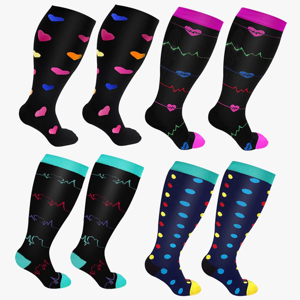 2XL-4XL Calze Compressione,Calze a Compressione da Donna,Calze a Compressione,Calzini sportivi,Calzini di compressione al ginocchio