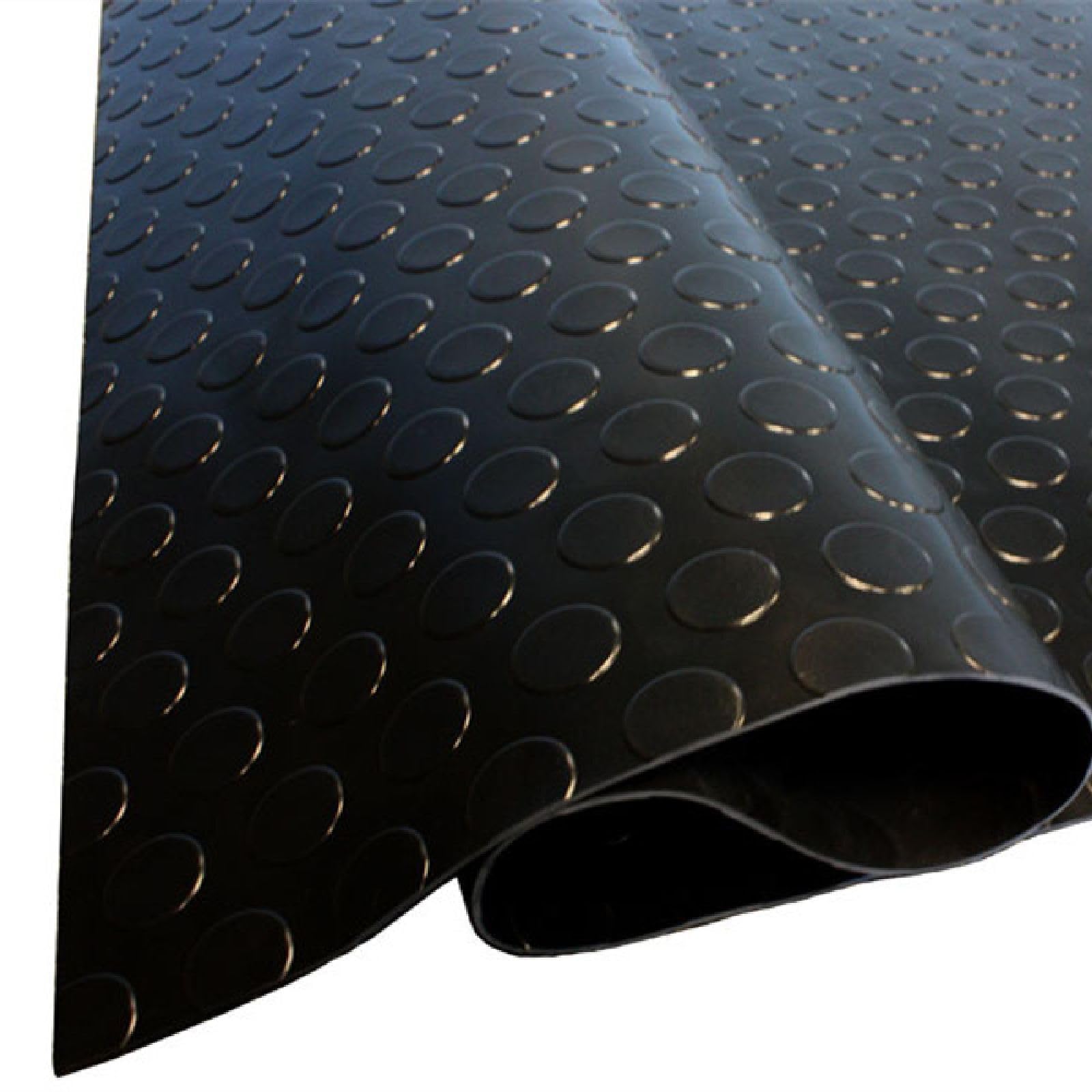 Shield Autocare 1m x 1.3m Rubber Matting Roll | Coin Rubber Flooring Mat for Garage Floor, Van, Gym, Shed | Black 3mm Thick Outdoor Indoor Anti Slip Waterproof Sheet
