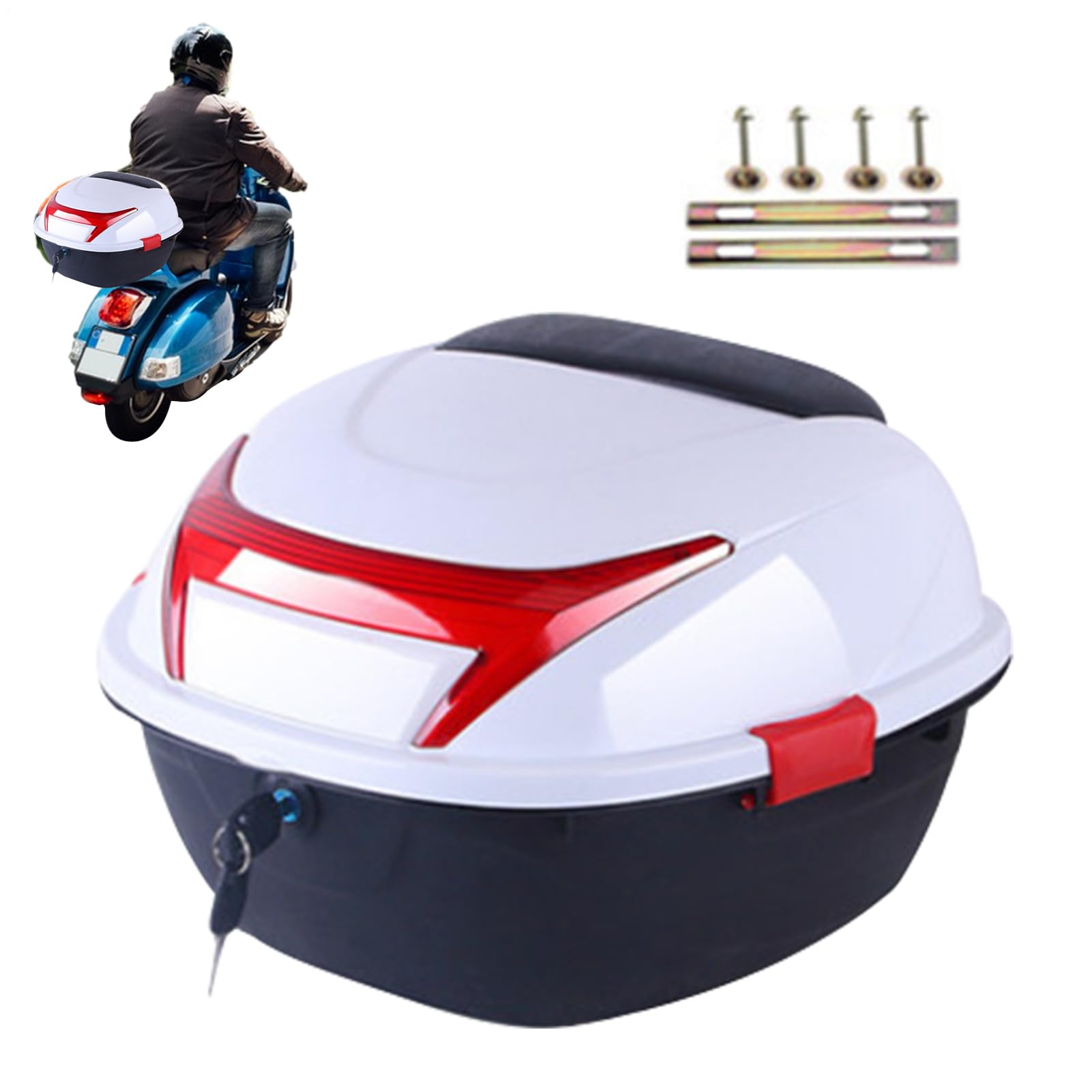 Caja de equipaje de moto - Estuche compacto de almacenamiento de cola para conducir | Chaquetas de carga duraderas, bolsos, guantes, viajes al aire libre, excursiones, aventuras, viajes residenciales