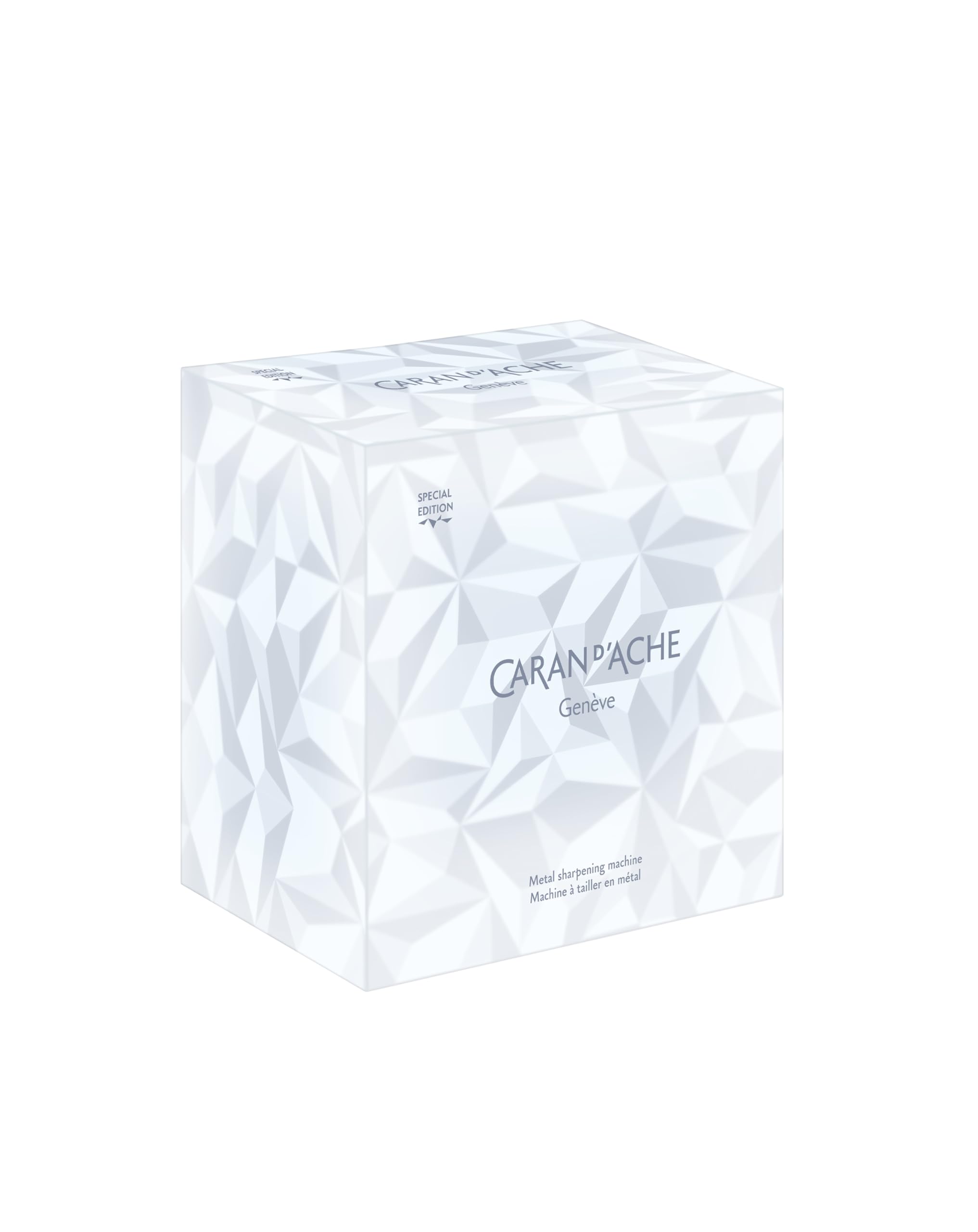 Caran d'Ache Spitzmaschine Alpine Frost – Metall, irisierend gletscherblau, 1-Loch, vernickelte Details, für Stifte Ø 4–10 mm, einstellbare Spitzen, Geschenkbox, Limited Edition, Swiss Made