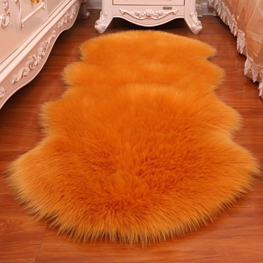 Tapis laine artificielle 80x120cm doux et moelleux pour décoration sol