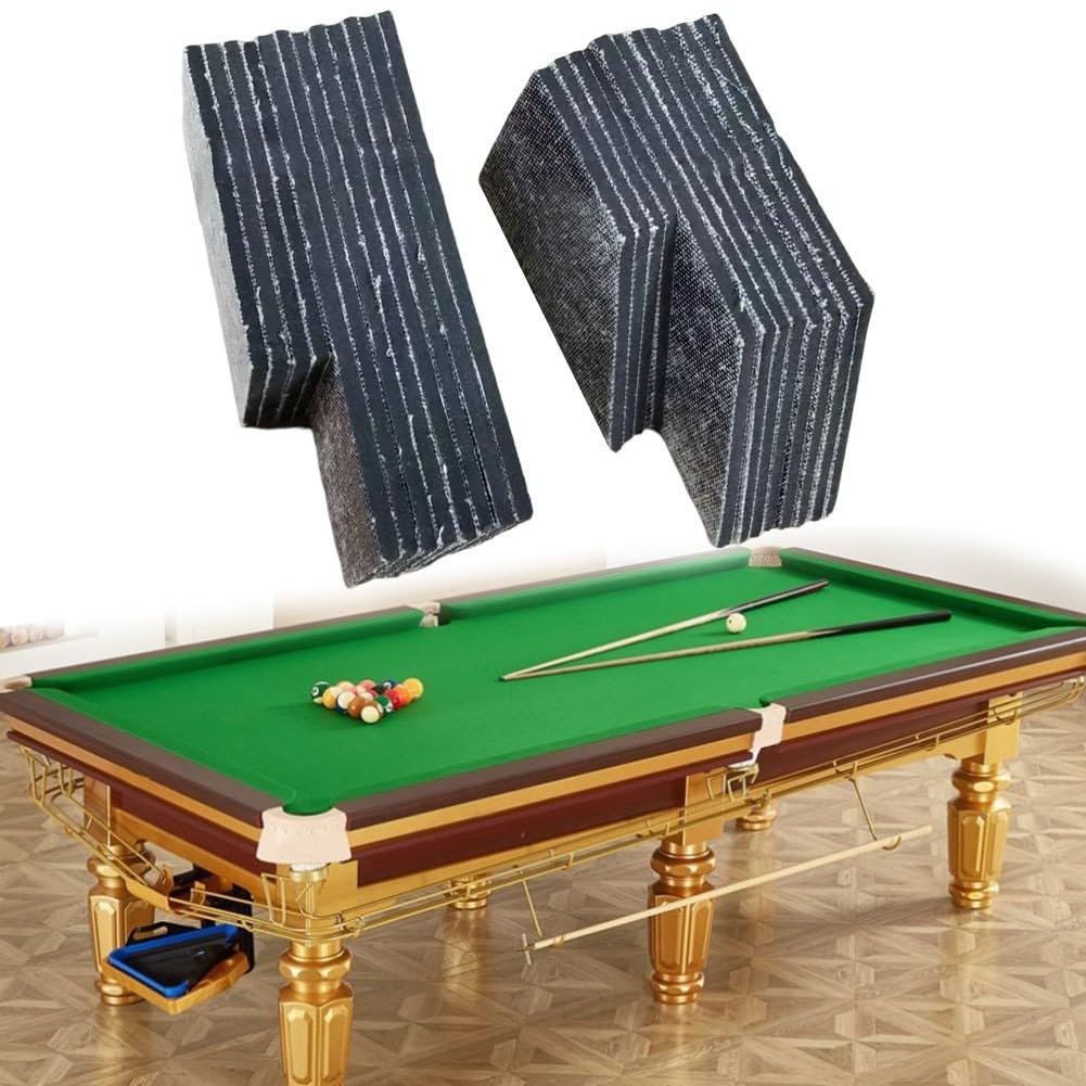 Cojines de mesa de billar, 12 unidades, almohadillas de esquina de tela, negro, 9,7 x 4,6 cm, 6,2 x 4,2 cm