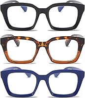 Vista 1 de DXYXYO Reading Glasses 0.50 Women Blue Light Blocking Men Square Computer Readers 3 Pack Fashion Oprah