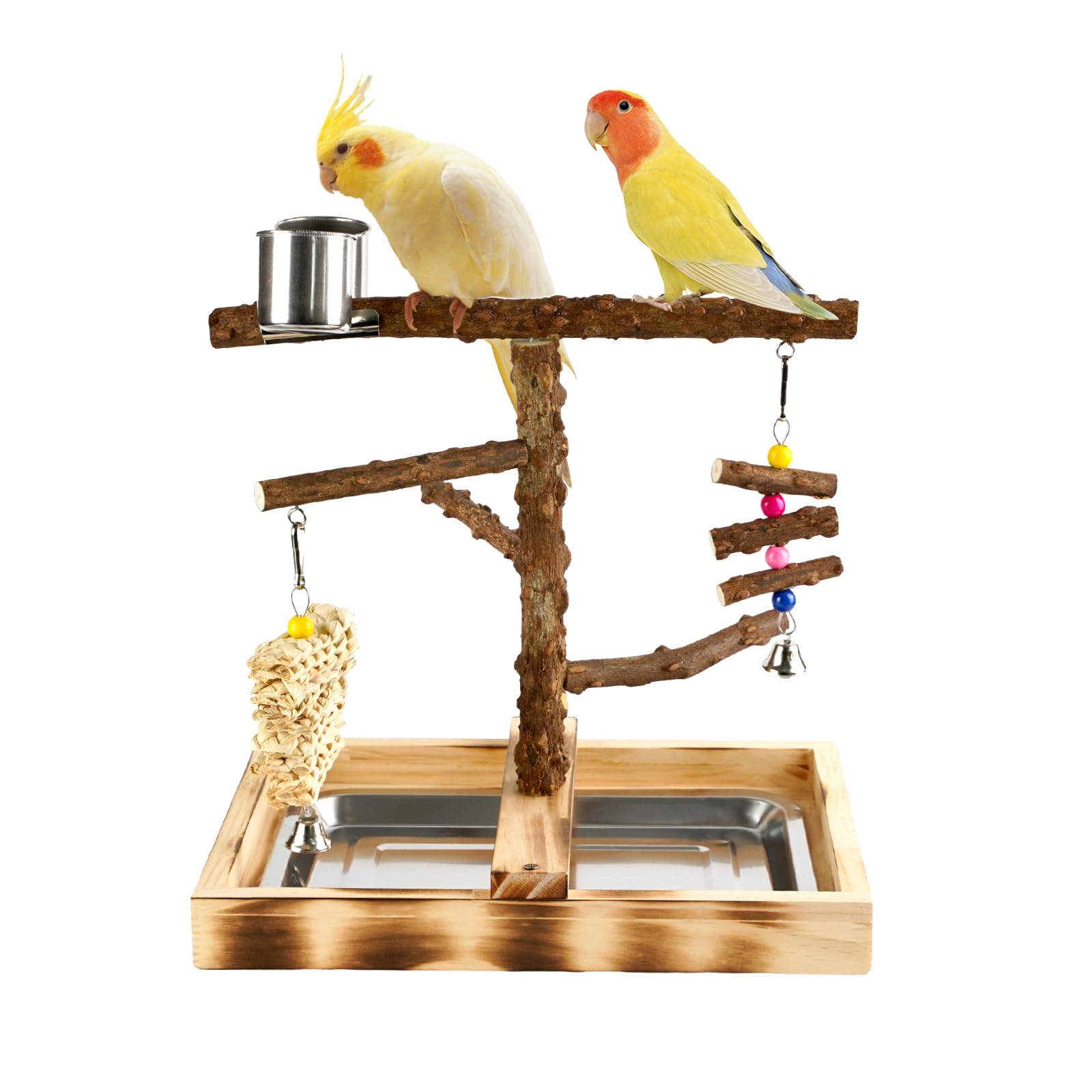5 PCS Natural Wood Bird Perches - Varied Diameters & Lengths For Budgies, Parakeets, Canaries, Cockatiels & Small Birds