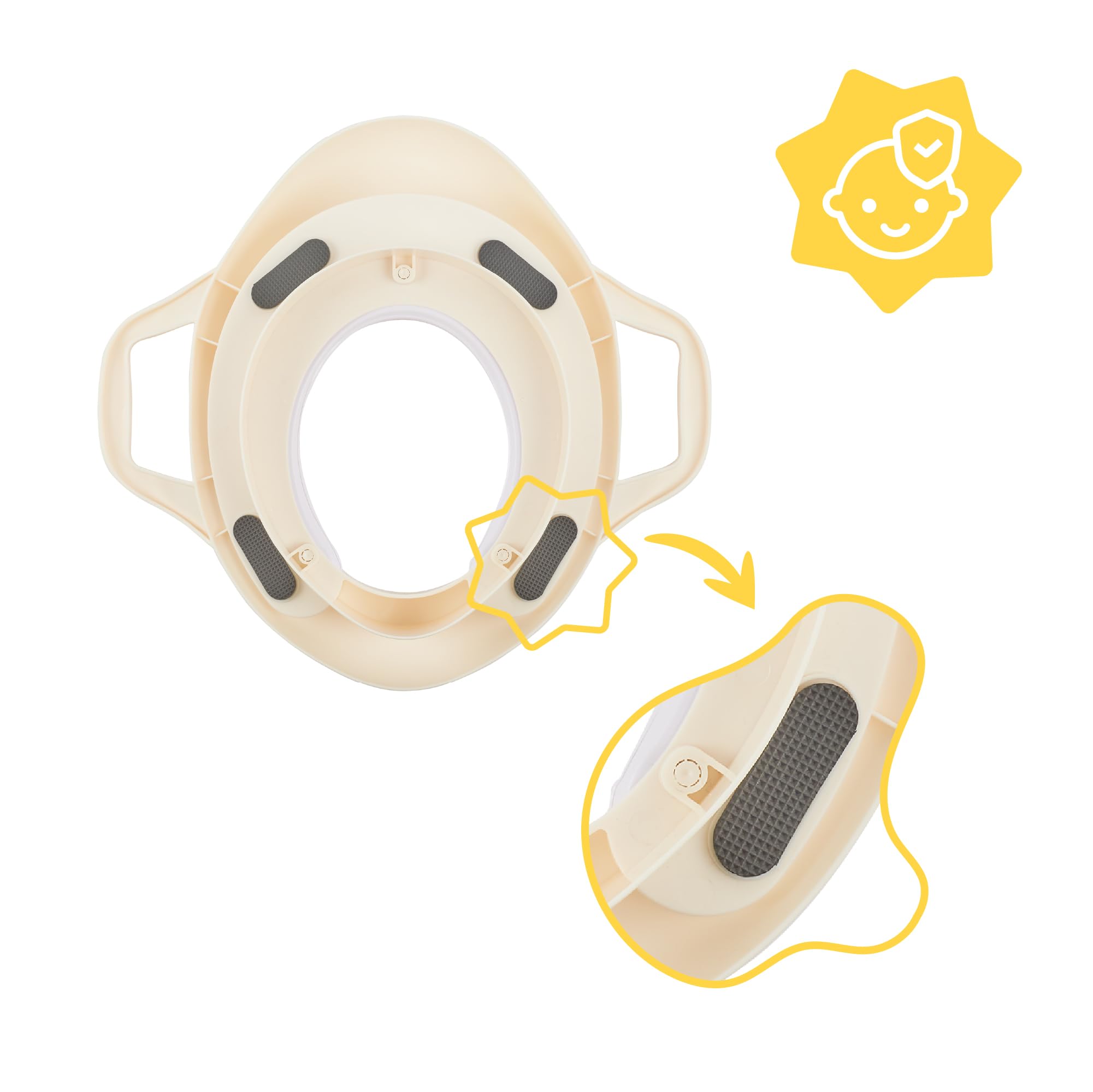 Badabulle Toilet Seat Reducer with Handles - for Potty Training Comfortable - Seagull - Image 4