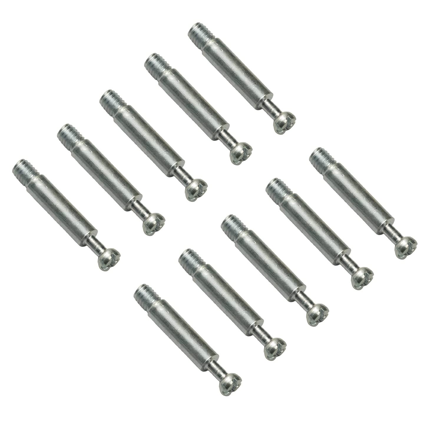 TERF® M6 X 41mm Cam Fixing Dowel Screw M6 (6mm) X 41mm Flat Pack Furniture Fixing Joint Connector Bolt for Wardrobe Drawer Closet Bed Cabinet Cupboard Professional Carpenters Use - Pack of 10