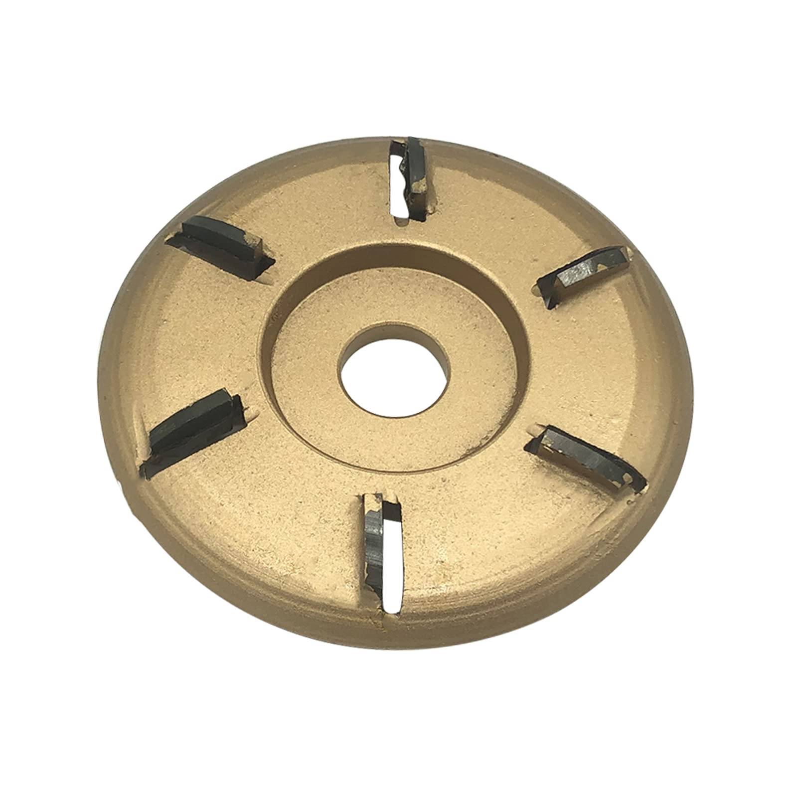 Irovami 6-Teeth Power Wood Carving Disc Tool Milling Cutter Woodworking Turbo Tea Tray Digging for 16mm Aperture Angle Grinder Gold Arc