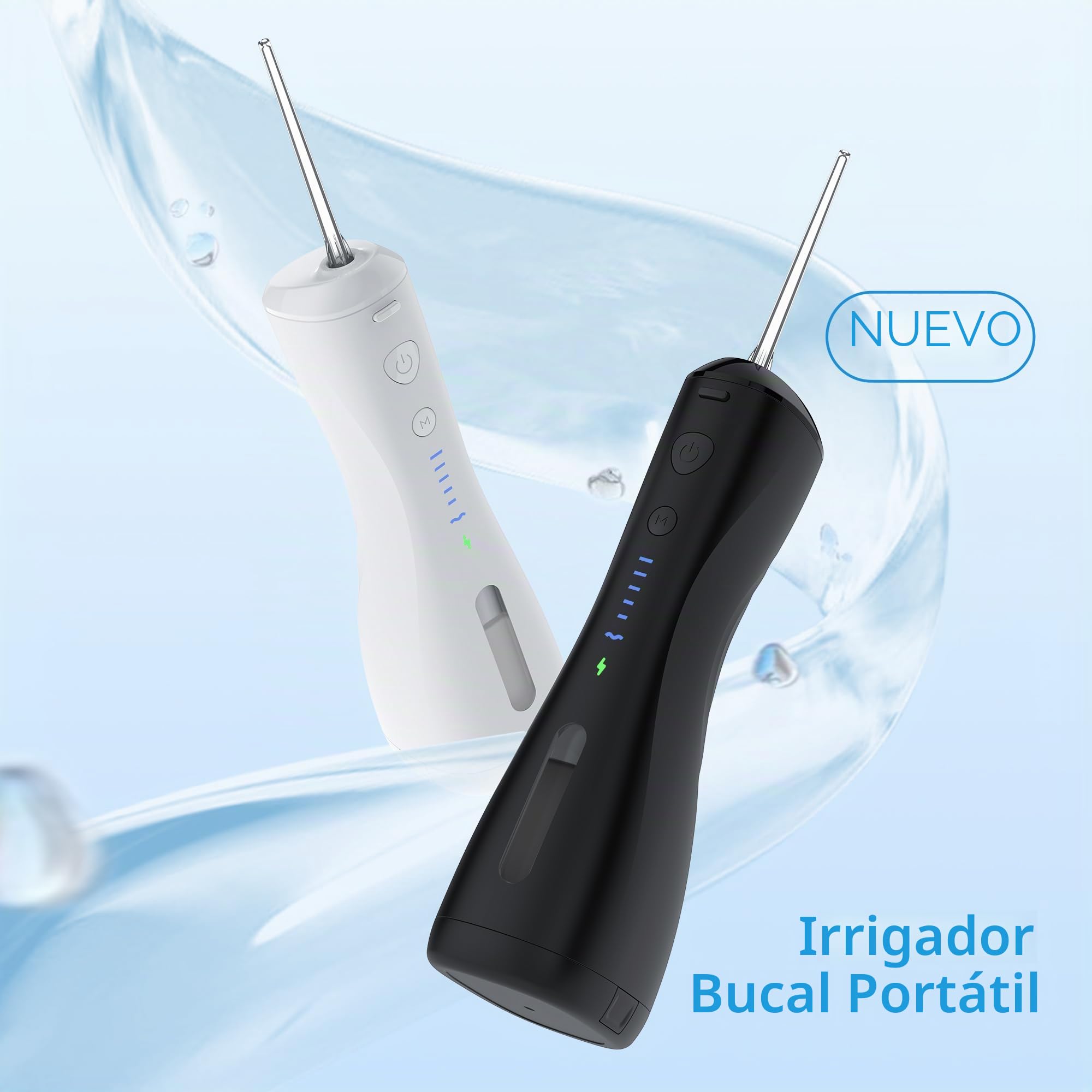 Flosa de agua [Portable inalámbrico dental] 6 Modos e IPX7 oral recargable de agua recargable Dientes de agua de agua Picks Floss, uso del hogar para flores de agua para bridges/cuidados de encías.