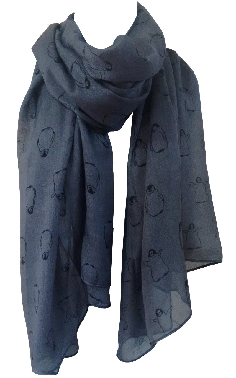 GlamLondon Penguin Scarf Winter Christmas Baby Penguins Birds Print Ladies Large Scarves Gift