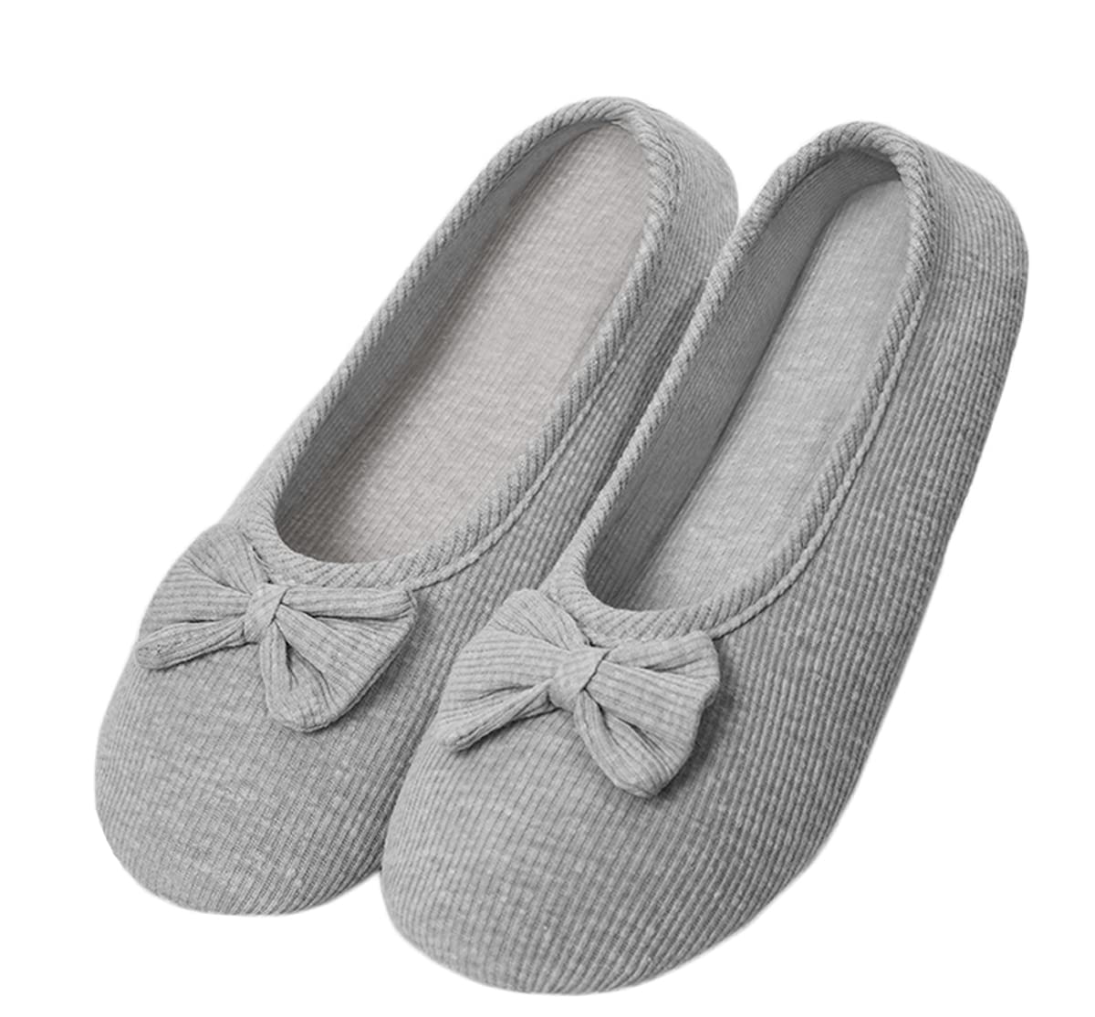 Ballerines Femme Confortable, Chaussons Pantoufle d'été et d'Hiver en Coton, Pantoufles Fermées