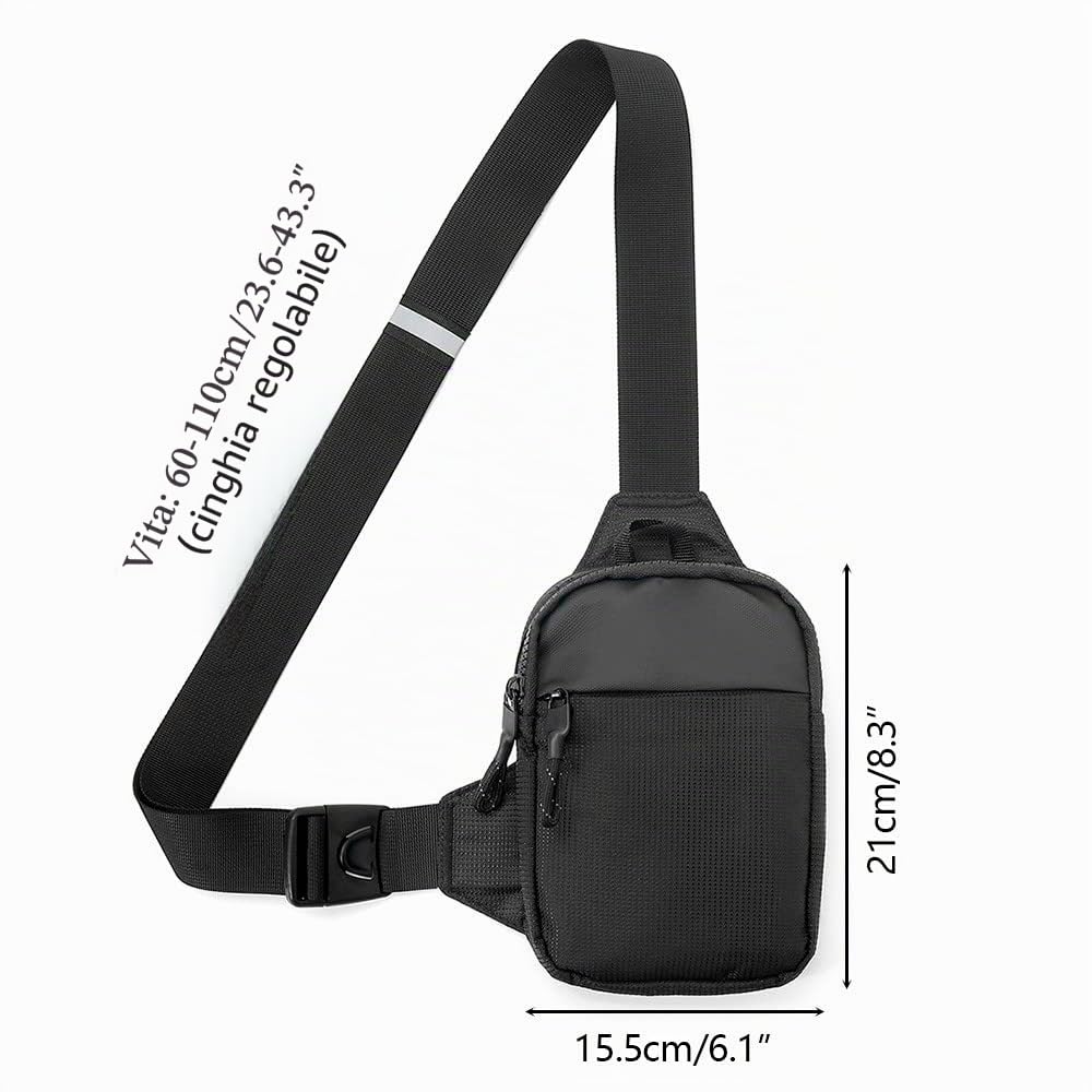 DONGKER Zaino Monospalla, Borsa a Tracolla Impermeabile in Nylon, Sling Bag Regolabile per Uomo Donna Viaggio Escursionismo