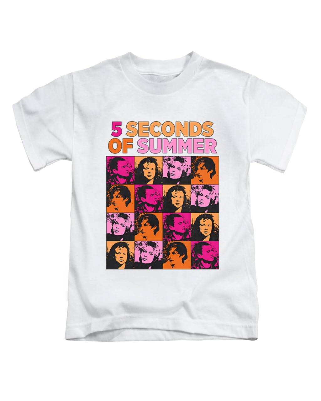 New Spirit Original Unisex White 5 Sos, Colourful Boxes Five Seconds Of Summer Novelty Pop Iconictee T-Shirt Funny T Shirt Top