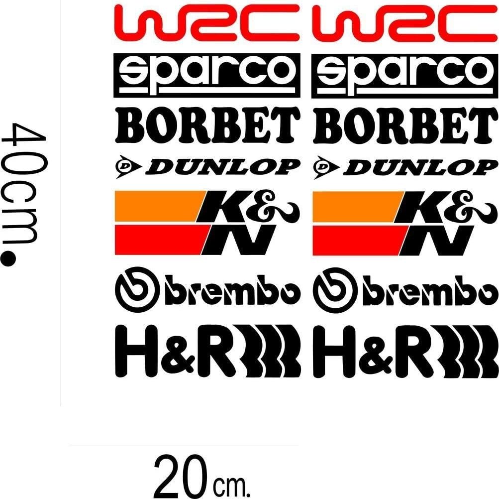 Racing Sponsors Graphic Logo -14 Pieces Car Sticker Vinyl Decal PVC for Sides, Hoods, Bumper (Large)